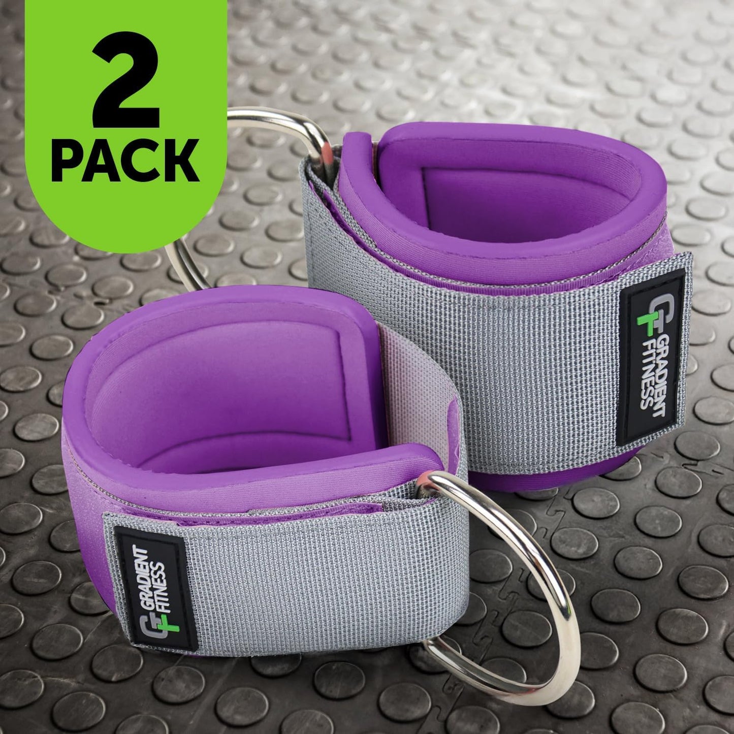 Gradient Fitness Ankle Straps (2 Pack) | Ankle Strap for Cable Machine, Ankle Bands for Working Out, Cable Ankle Strap