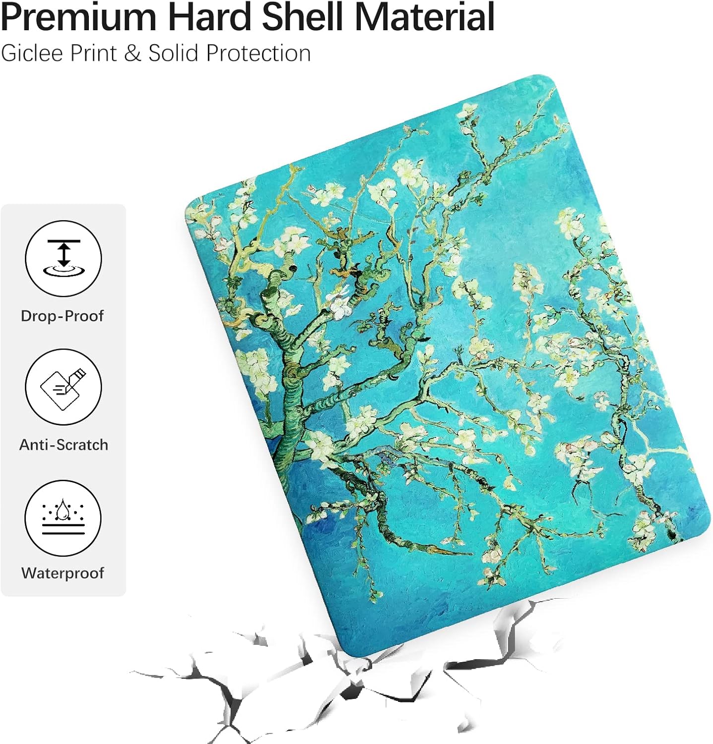 Compatible with MacBook Pro 13 inch Art Case Skin, 2022, 2021, 2020-2016 Release A2289/A2251/A2338 M1 Flower Durable Hard Shell with Keyboard Cover & Screen Protector (Almond Blossom by Van Gogh)