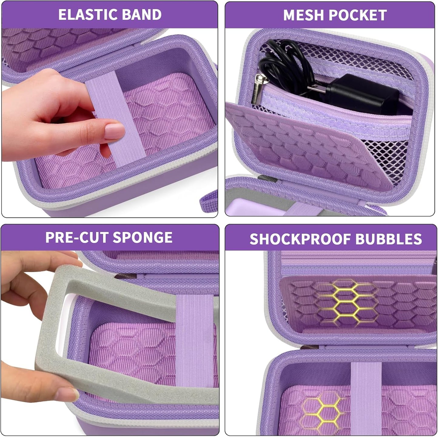 Carrying & Protective Case for Digital Camera, AbergBest 21 Mega Pixels 2.7" LCD Rechargeable HD/Kodak Pixpro/Canon PowerShot ELPH 180/190 / Sony DSCW800 / DSCW830 Cameras for Travel - Purple