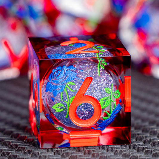 ARUOHHA Liquid Core DND Dice Set, Vampire Sharp Edged Dragons Dice Compatible with D&D RPG Role Playing Games, Resin Blood Red Polyhedral Dungeons D and D Dice with Gift Box D20 D12 D10 D8 D6 D4