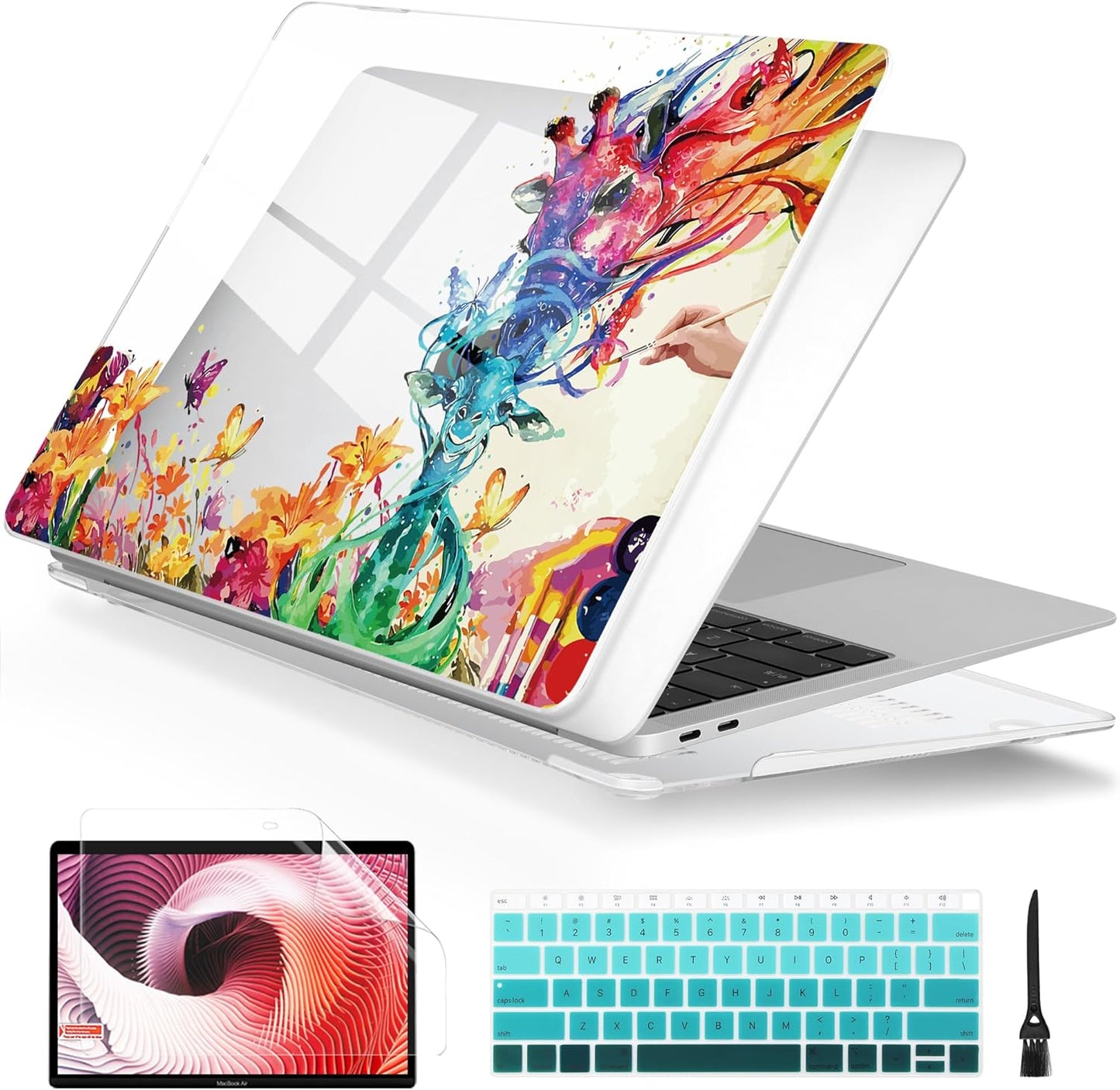 Batianda Case Cover for MacBook Air 13 Inch 2020 2019 2018 M1 A2337 A2179 A1932 Version, Unique Pattern Hard Shell Cover for New MacBook Air 13" with Retina Display & Touch ID (Colorful Deer)