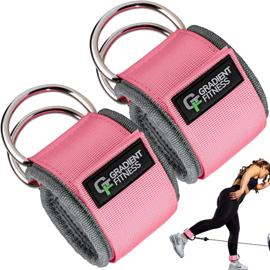 Gradient Fitness Ankle Straps (2 Pack) | Ankle Strap for Cable Machine, Ankle Bands for Working Out, Cable Ankle Strap