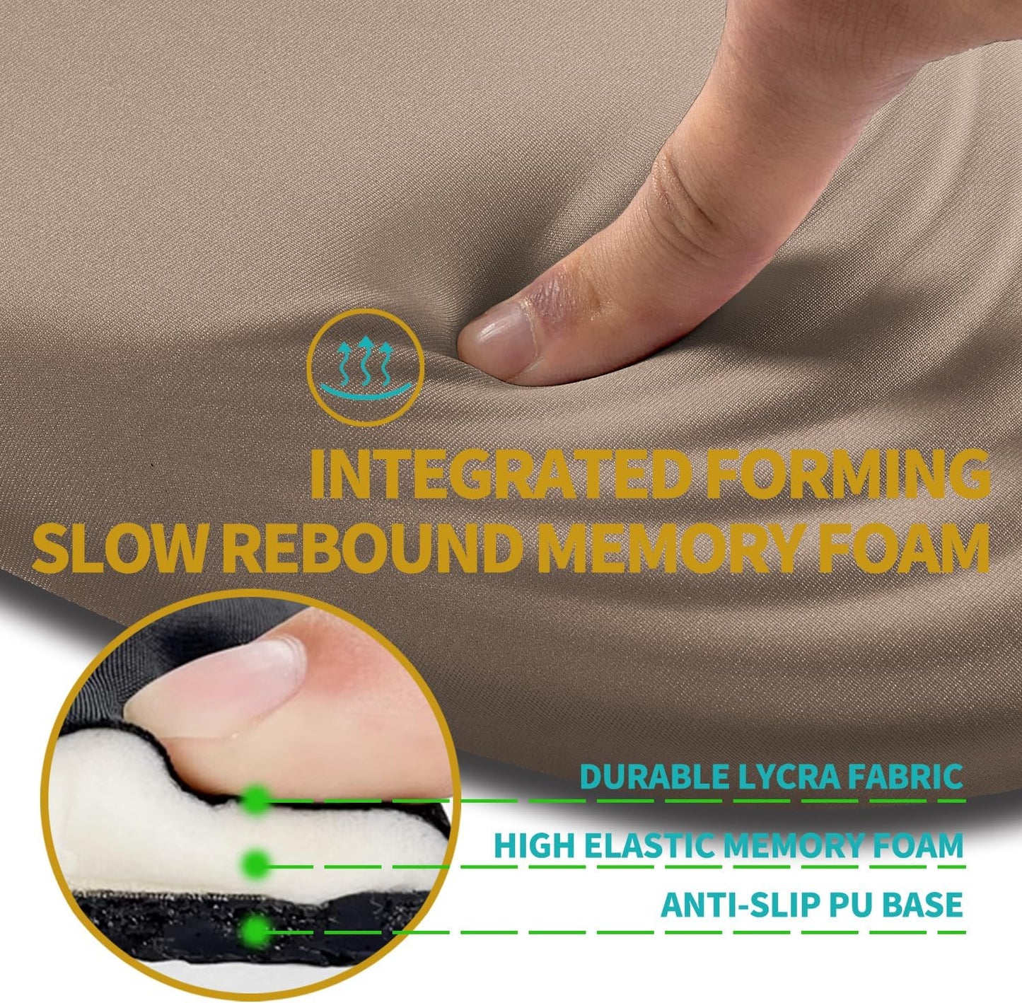 Hokafenle Ergonomic Mouse Pad Wrist Support with Stepped-Wedge Design, Wrist Rest Pain Relief Mousepad Filled with Memory Foam, Carpal Tunnel Mousepad for Wireless Mouse(12x8 inch,Sand Color)