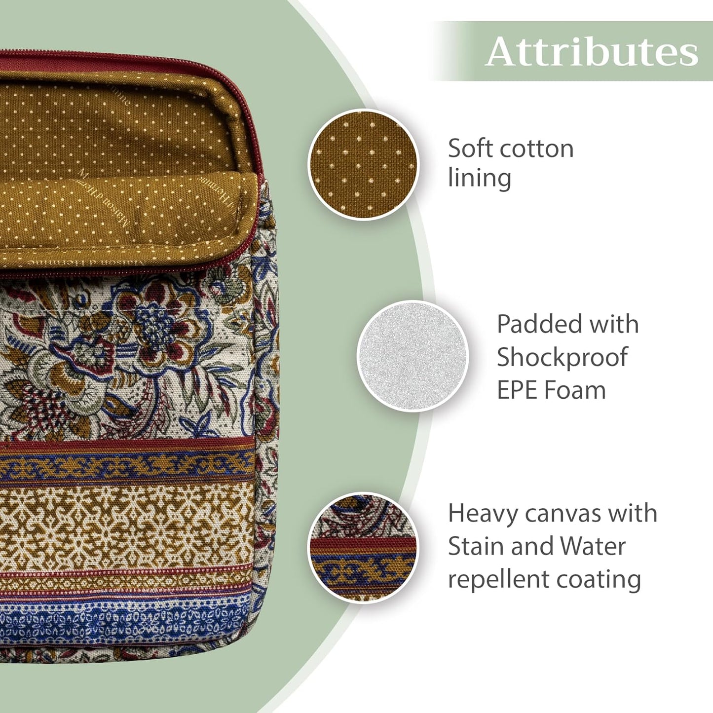 Maison d'Hermine Laptop bag with front pocket Stain and water repellent Cotton canvas