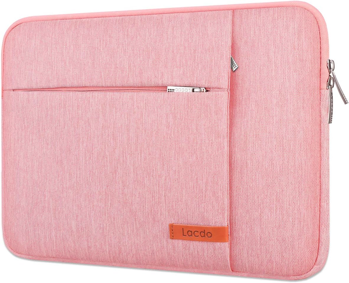 Lacdo Laptop Sleeve for Women, 14 Inch Laptop Sleeve Case for HP Lenovo Dell ASUS Acer Chromebook 14 / HP Stream 14 / Dell Inspiron 14 / Lenovo IdeaPad 14 / Acer Spin 3 / ZenBook 14 Computer Bag,Peach