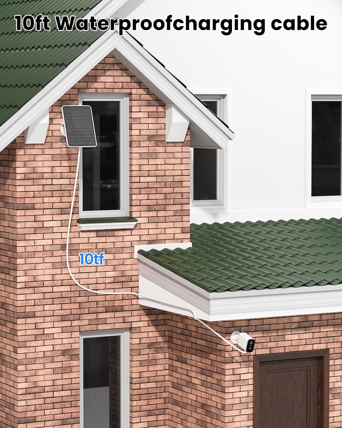 5W Solar Panel Charger Compatible with Arlo Essential 2K Outdoor Camera(2nd Gen)/Essential Outdoor XL(2nd Gen)/Essential Spotlight, IP65 Waterproof 10ft USB-C & Micro USB Cable & Wall Mount, 4 Pack