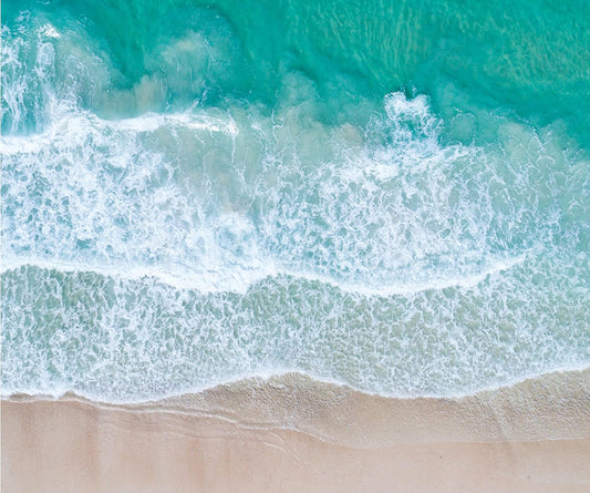 Beach Mouse Pad Custom Design, Square Waterproof Non-Slip Rubber Base Mouse Pad for Office Laptop, 9.5"x7.9"x0.12" Inch (Sea Waves)