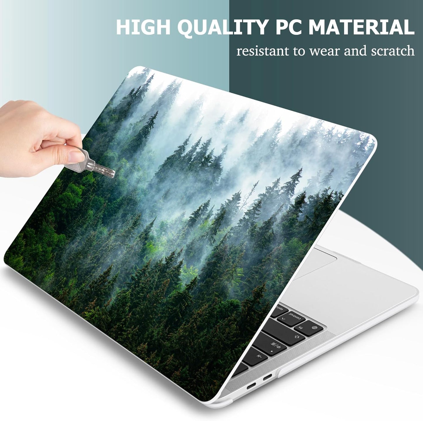 May Chen Compatible with MacBook Pro 13 inch Case 2022 2021 2020 Release Models A2338 M2 M1 A2251 A2289, Plastic Hard Shell Case for MacBook Pro 13 inch with Touch Bar Fits Touch ID, Forest