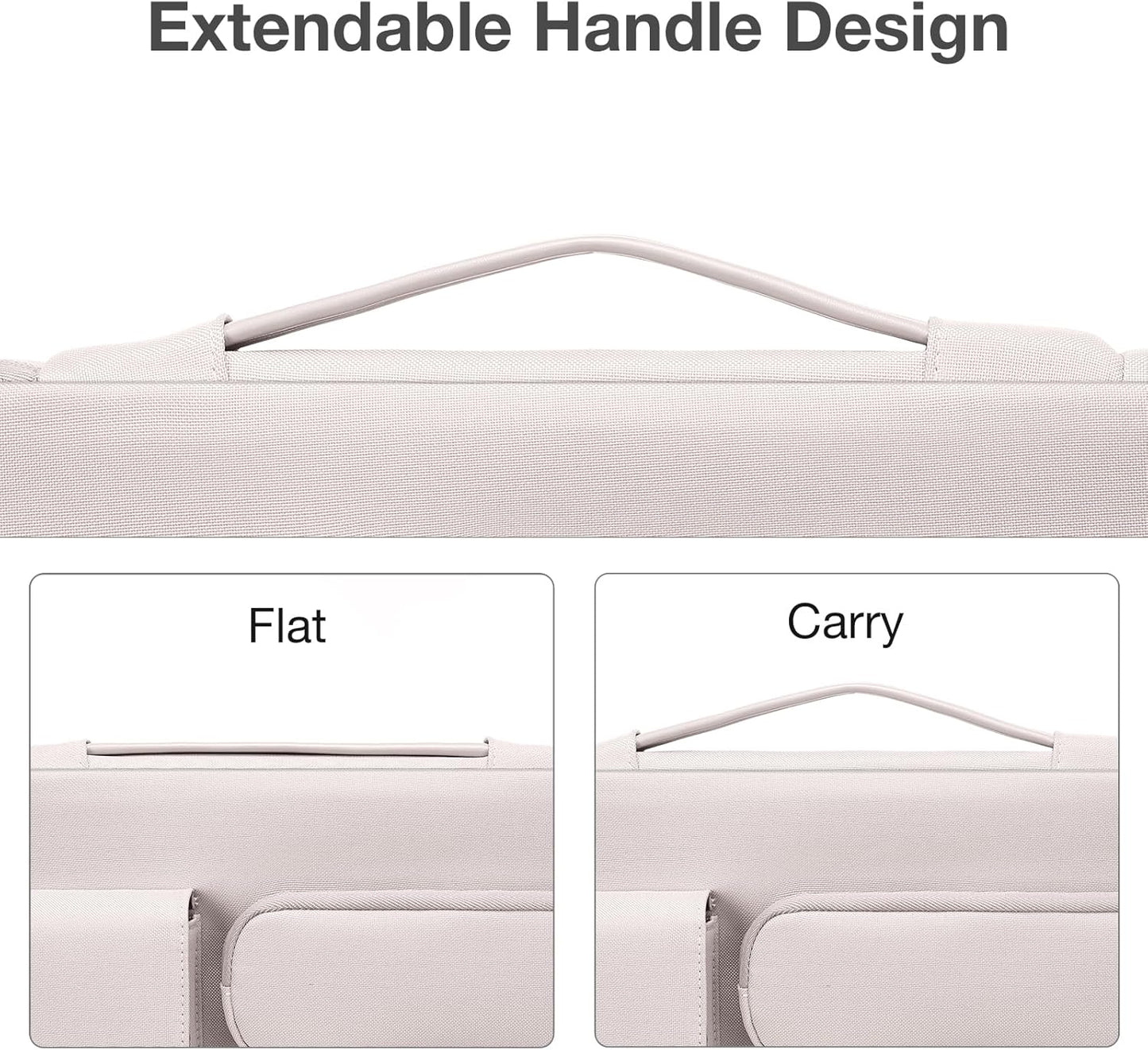 MOSISO 360 Protective Laptop Case 13.3 inch, 13-13.3 inch Laptop Sleeve Compatible with MacBook Air/Pro 13 / Pro 14, HP Dell ASUS Lenovo, Side Open Bag with 2 Raised&1 Flapover Pockets, Stone Gray