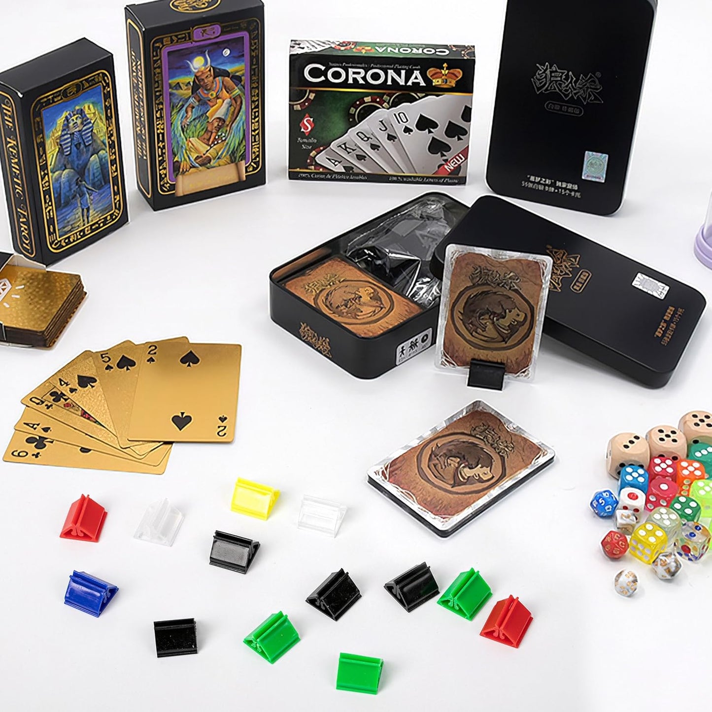 120 PCS Plastic Game Card Stands Colorful Blank Board Markers Holder for Price Tags Menus Labels Party Favor Supplies 6 Colors