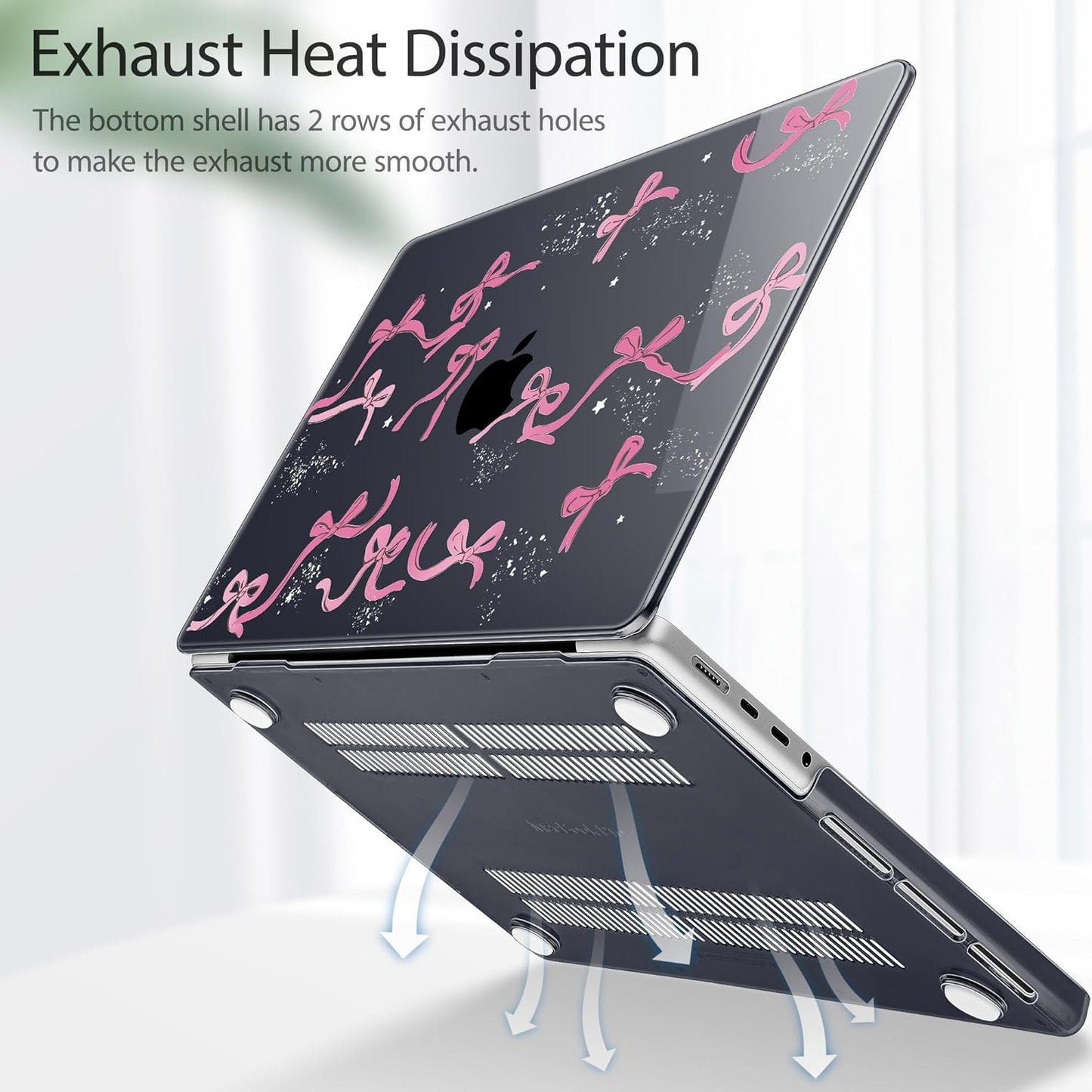 Tuiklol for MacBook Pro 14 Inch Case 2024-2021 Release M4 A3112 A3401 A3185/M3 A2918 A2992/M2 A2779/M1 A2442 Pro/Max,Hard Shell Case with Keyboard Cover & Screen Protector for Touch ID,Bow-2