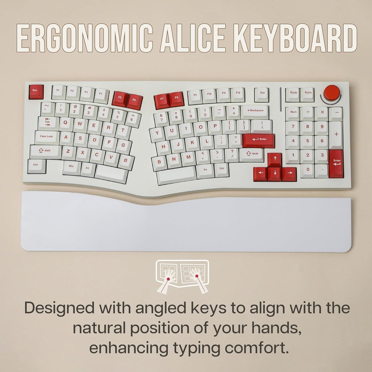 Feker Alice98 Ergonomic 98 Keys Custom Mechanical Keyboard, VIA Programmable, USB-C Wired Gaming Keyboard, Hot Swappable, 5 Layer Paddings, Control Knob, NKRO, RGB for Win/Mac (Beige)