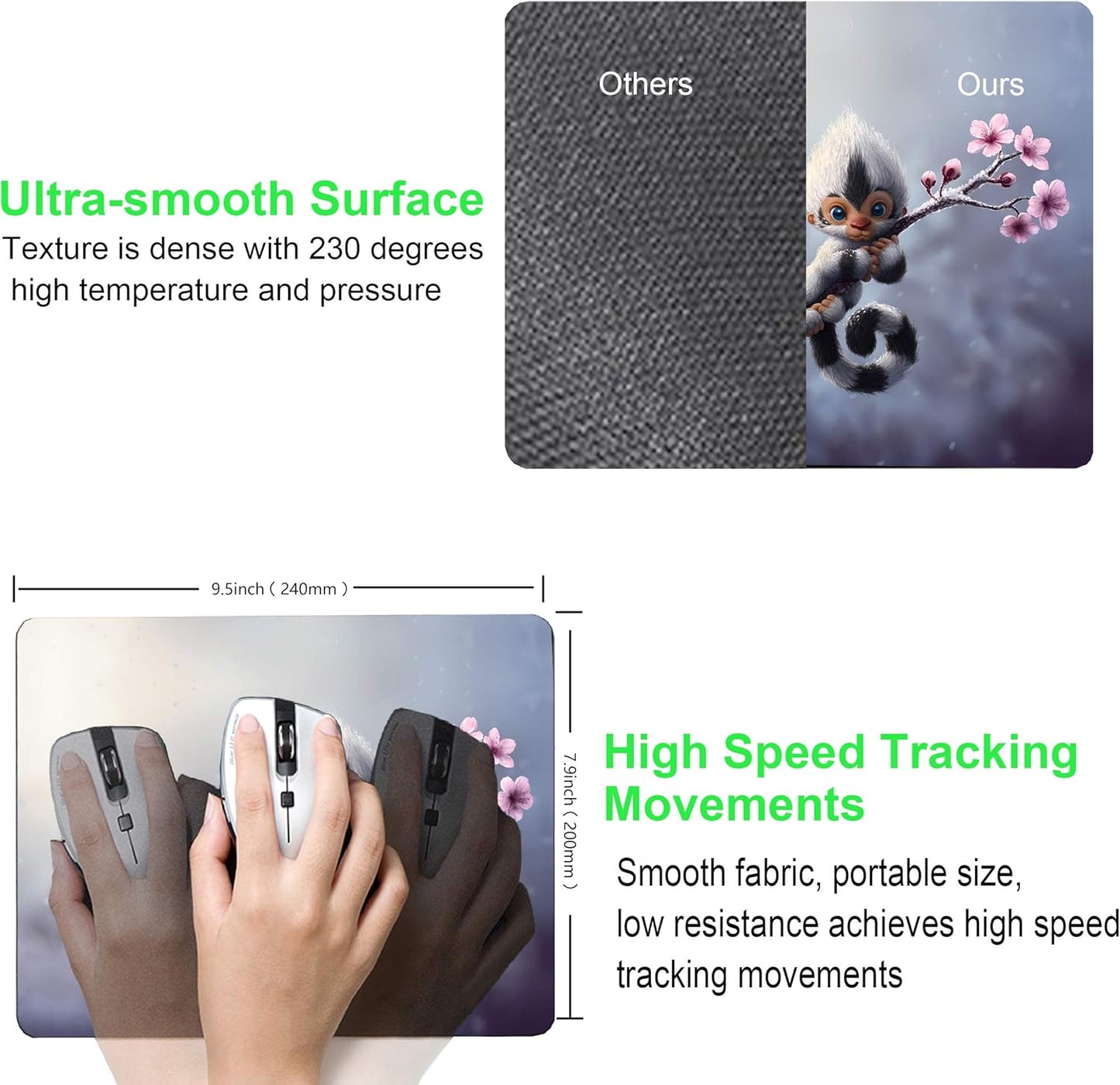 Cute Animal Monkey Mouse pad Computer Mouse Pads with Design Personalized Mousepad for Laptop Computer Office Decoration Accessories Gift