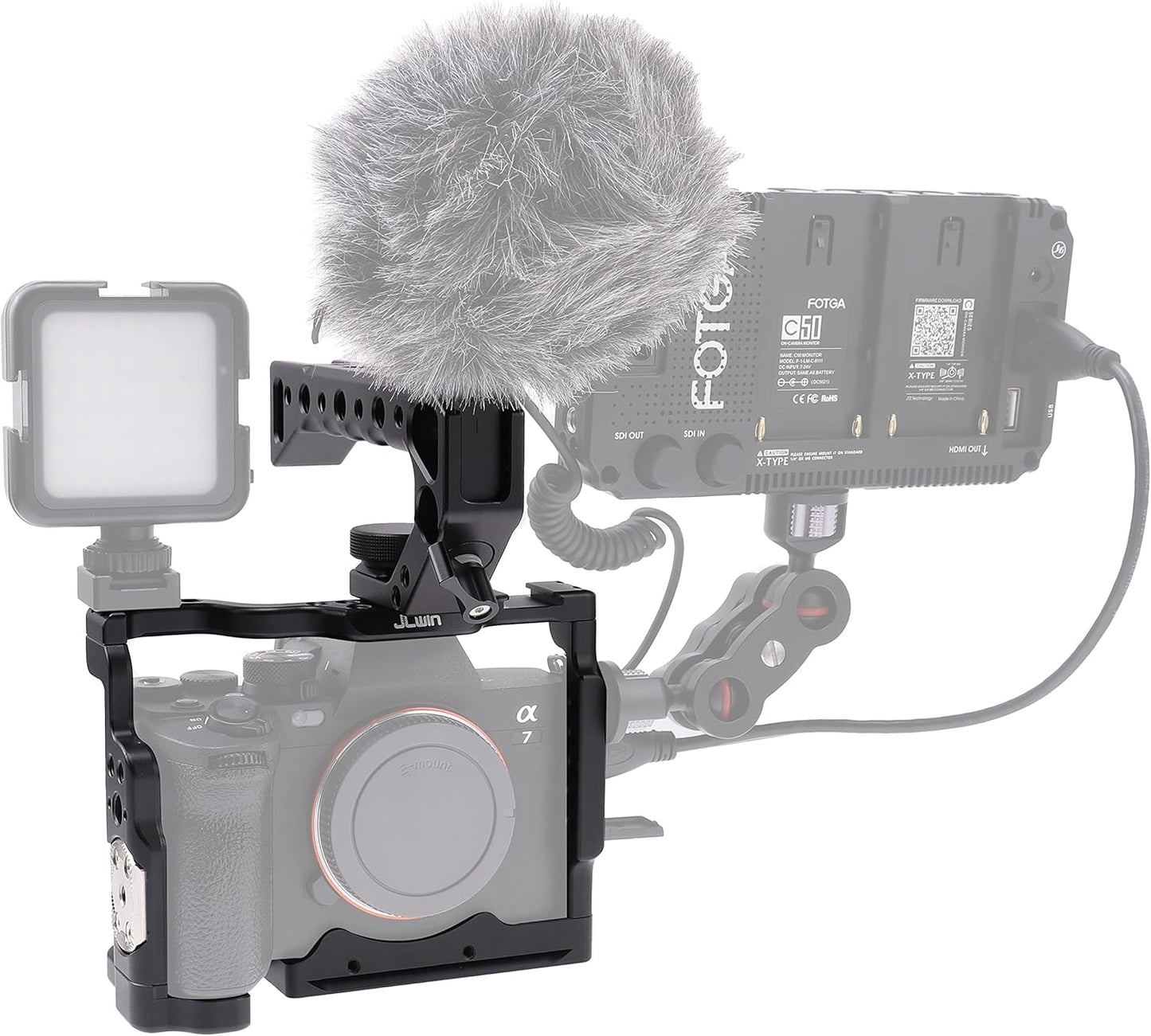 A7 IV Cage Support, Hersmay Camera Cage with Top Handle for Sony A7 IV / A7S III Full Frame mirrorless Camera