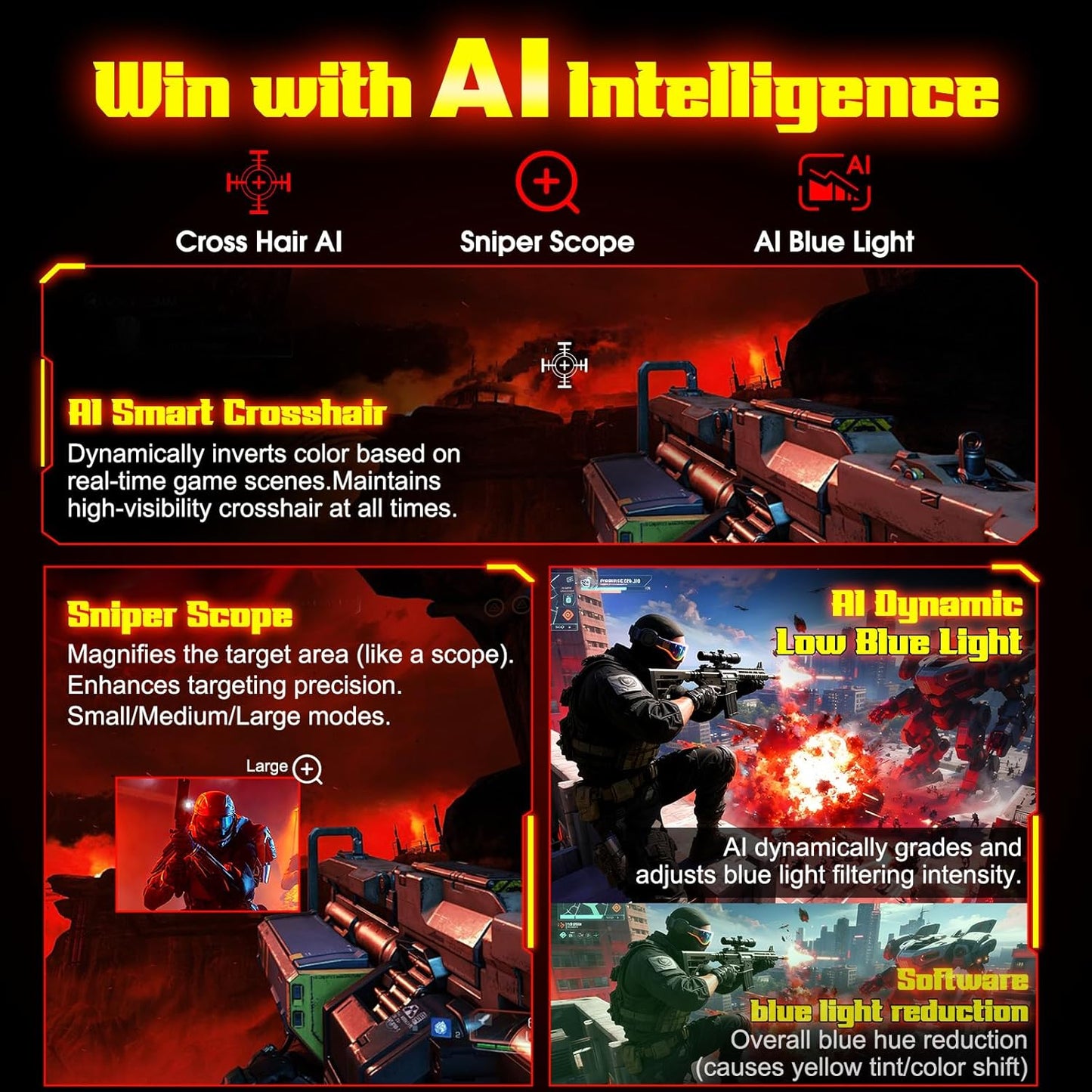 SANSUI 34 Inch 3440x1440P 240Hz Ultrawide UWQHD Gaming Monitor,21:9 2K Curved Monitor 1500R,Fast VA, PIP/PBP,AI Crosshair,AIPQ(Visual Enhance),MPRT 1ms,HDR,HDMI2.1 * 2,DP1.4 * 2(DP Cable Included)