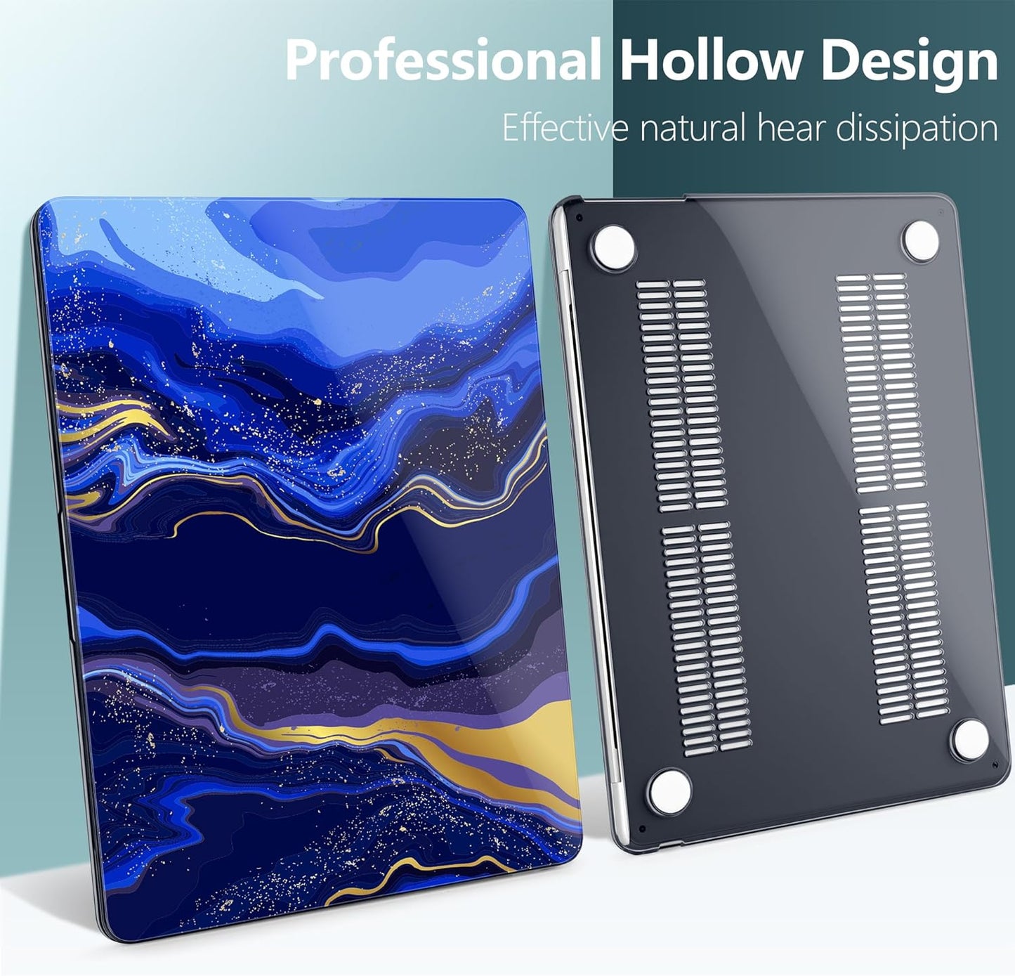 TWOLSKOO Compatible with M4 MacBook Air 13.6 inch Case 2025-2022 Release M4 A3240 M3 A3113 M2 A2681, Plastic Hard Shell & Keyboard Cover & Type C Adapter & Screen Protector, Abstract Marble