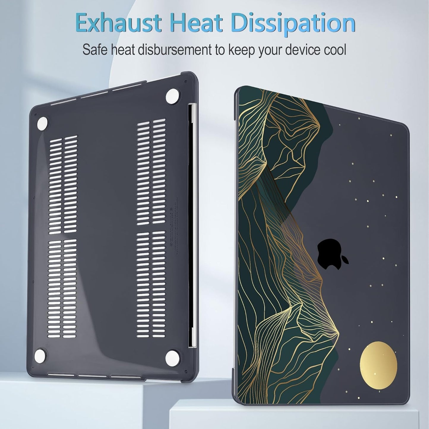 Mektron Case for MacBook Pro 16 Inch A2141 Cover 2019 Release 16" with Liquid Retina Display/Touch ID, Plastic Hard Shell with Keyboard Skin & Screen Protector & Dust Plug, Abstract Mountain C112