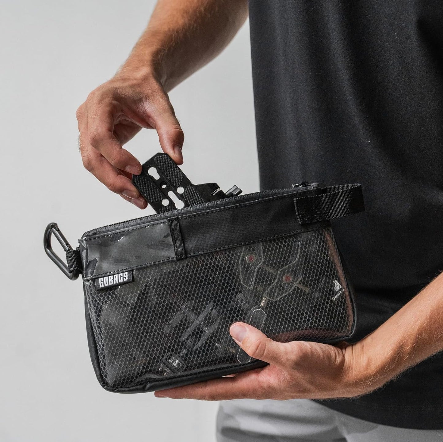 GOBAGS Production Zipper Bags - Electronics & Camera Accessories Bag - Cable organizer, Gear Accessory Pouch, Travel Camera Essentials (Small, Black)