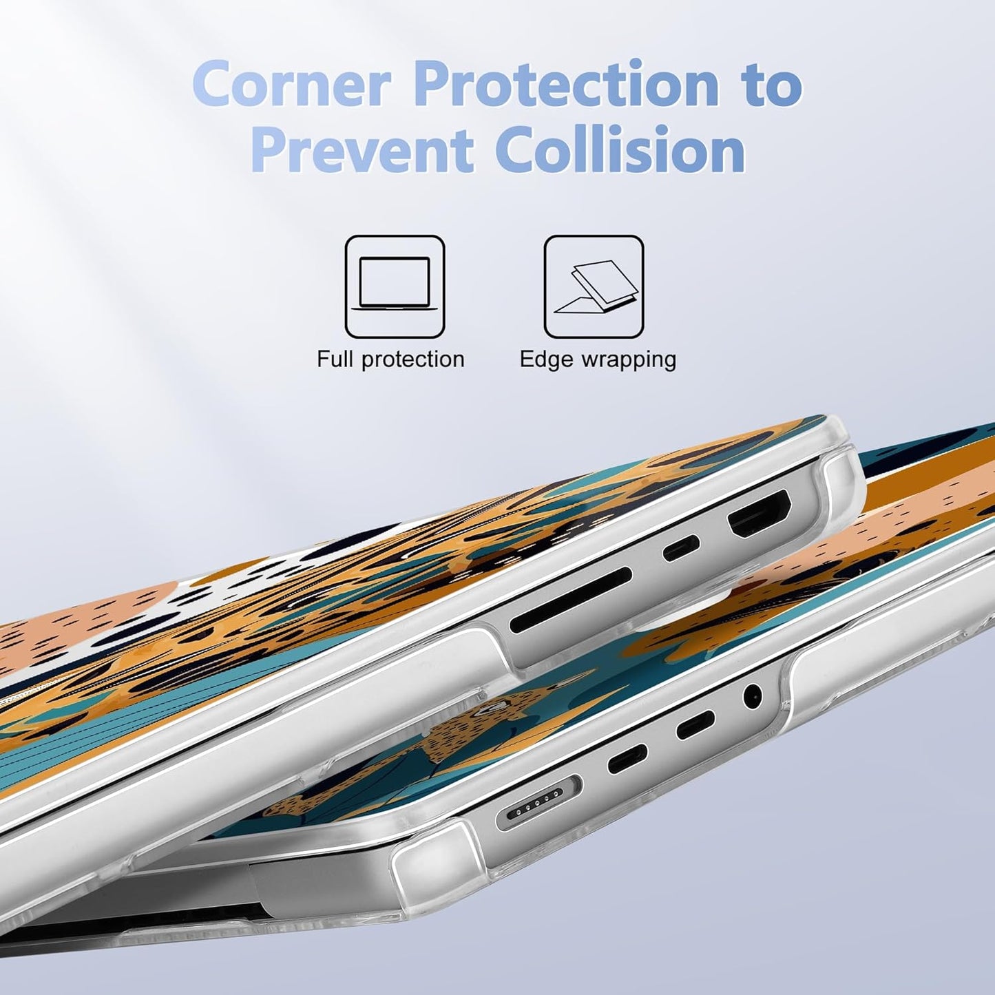 for MacBook Pro 16 inch Case 2021 2022 2023 2024 Release A3186 A3403 M4 A2991 M3 A2780 M2 A2485 M1 Pro/Max, Hard Shell Case with Screen Protector & Keyboard Cover, Leopards