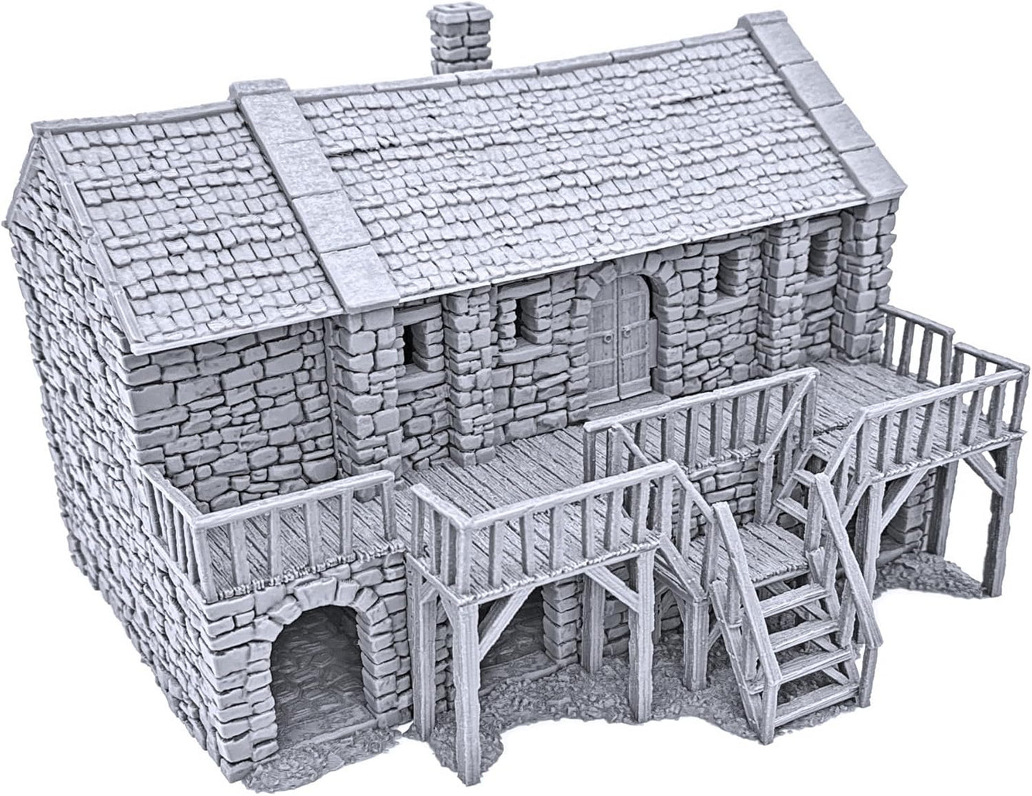 Black Rock Barracks by Printable Scenery, 3D Printed Tabletop RPG Scenery and Wargame Terrain 28mm Miniatures