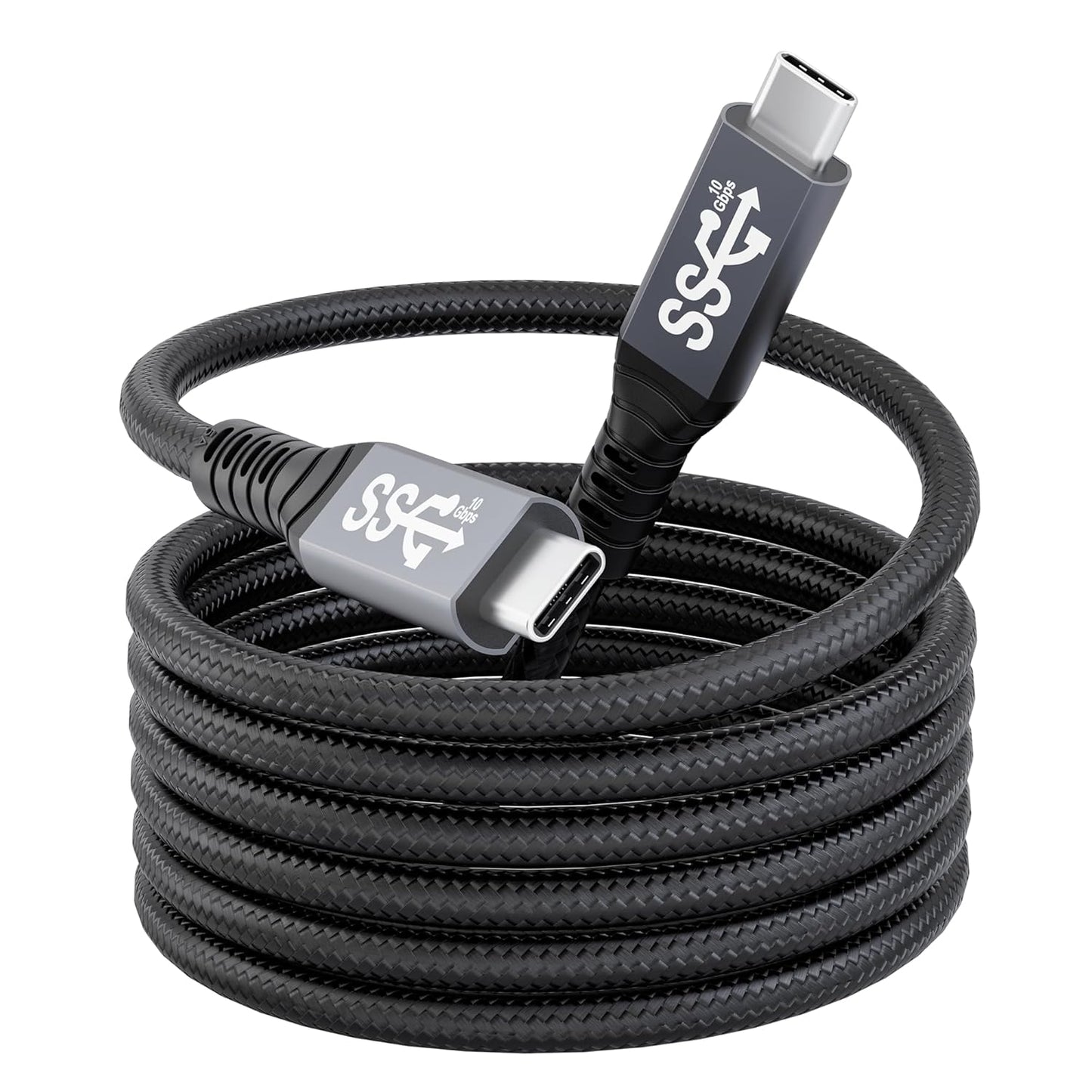 10FT USB-C 3.1 Gen 2 Cable 10Gbps Data Transfer, 60Hz Video Output, 4K Display,100W(5A),USB C Video Monitor Cable 100W PD Fast Charging Compatible with Thunderbolt3 MacBook iPhone 15 iPad