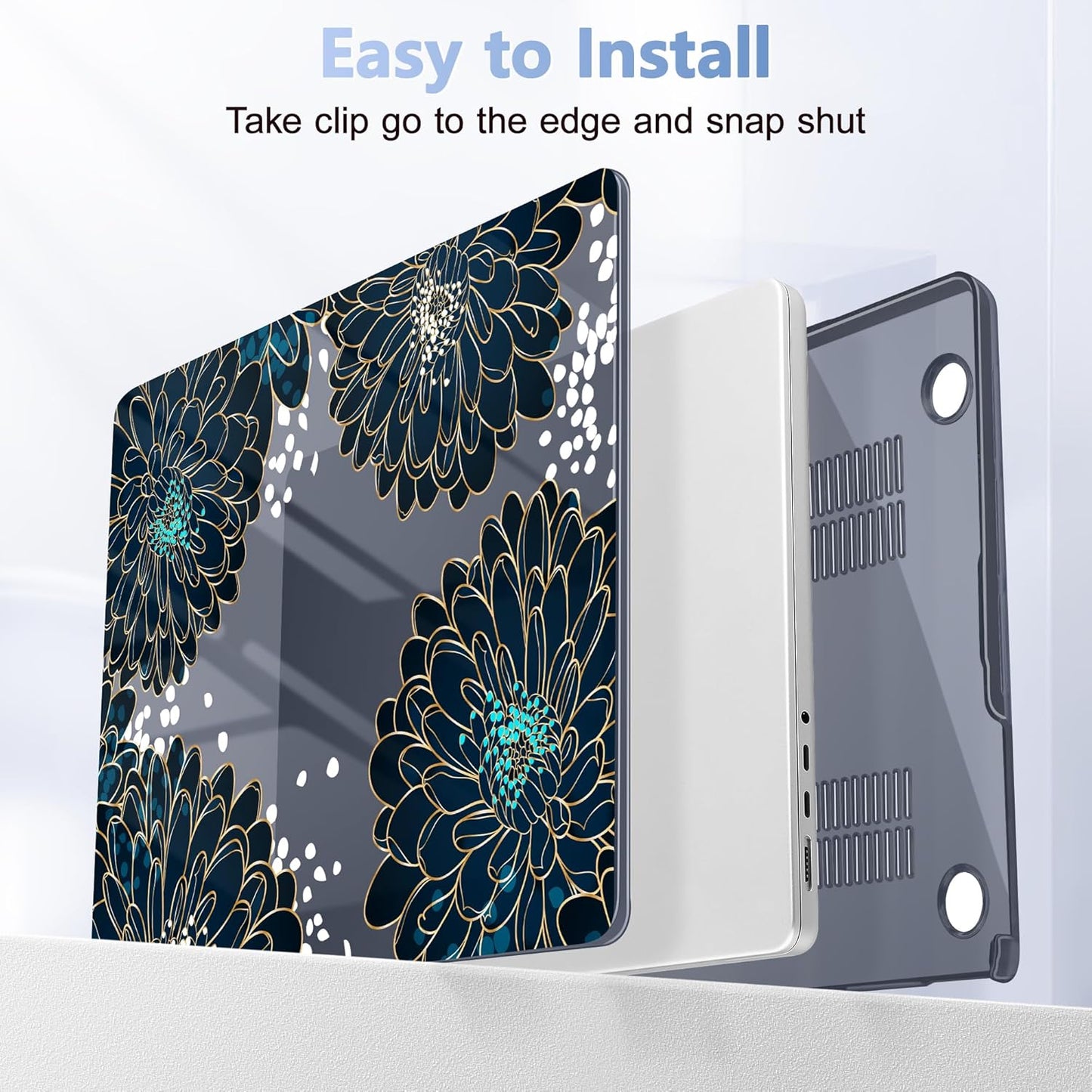 for MacBook Pro 16 inch Case 2021 2022 2023 2024 Release A3186 A3403 M4 A2991 M3 A2780 M2 A2485 M1 Pro/Max, Hard Shell Case with Screen Protector & Keyboard Cover, Luxury Floral