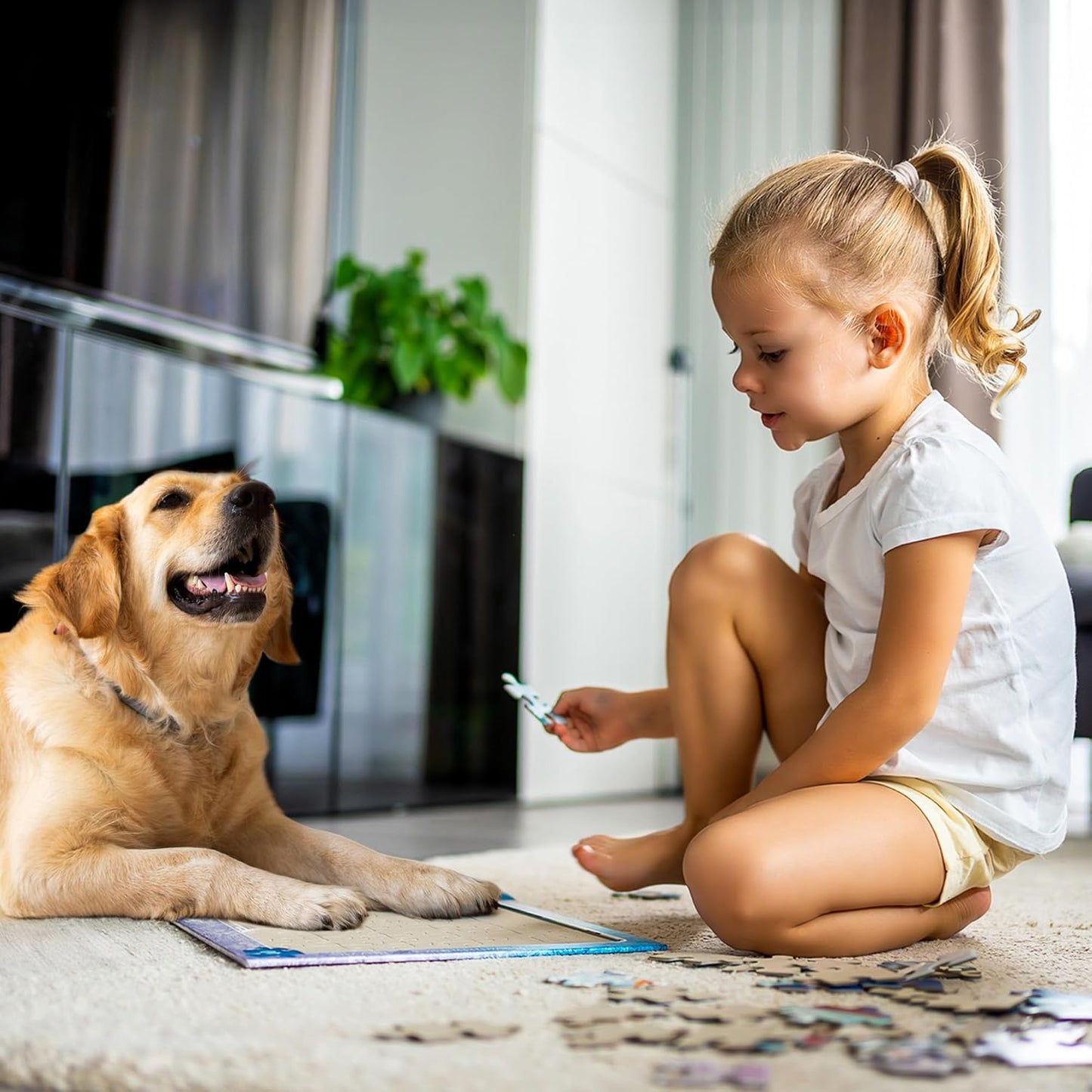 Easycosy Custom Pet Photo Round Puzzles 68/120/195 Pieces for Kids Adults Personalized Picture Text Jigsaw Puzzle Gift for Families Pet Dog Cat Lovers(Horizontal/Vertical)