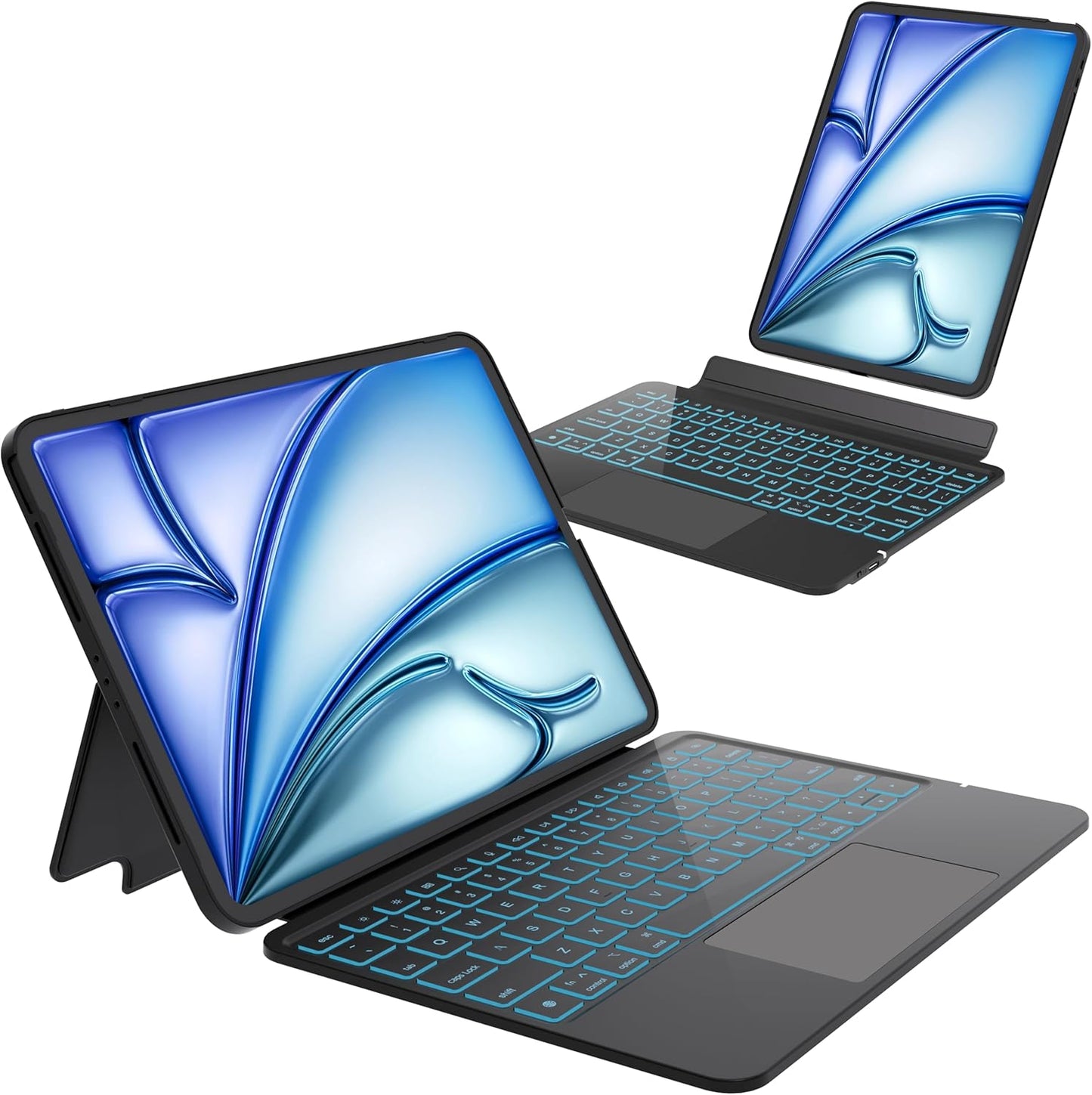 Keyboard Case for iPad Air 11 inch (M3 2025 / M2 2024), Magnetic Detachable Keyboard Case for iPad Pro 11 inch (4th/3rd/2nd/1st Gen) & iPad Air 5th/4th Gen with Backlit Keys, Trackpad (Black)