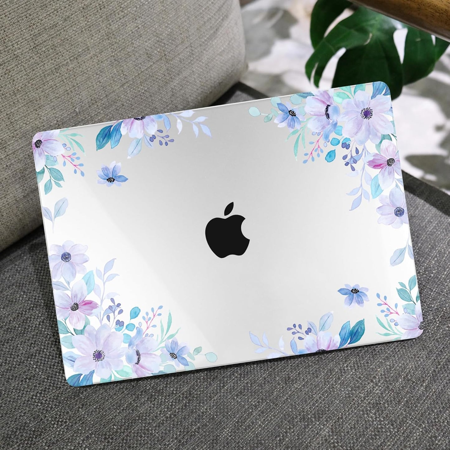 MEEgoodo for M4/M3/M2 MacBook Air 15.3 inch Case 2025 2024 2023, Case Fit Model (A3241/A3114/A2941) for MacBook Air 15 inch, Laptop Hard Shell with Keyboard Cover, Soft Purple Floral