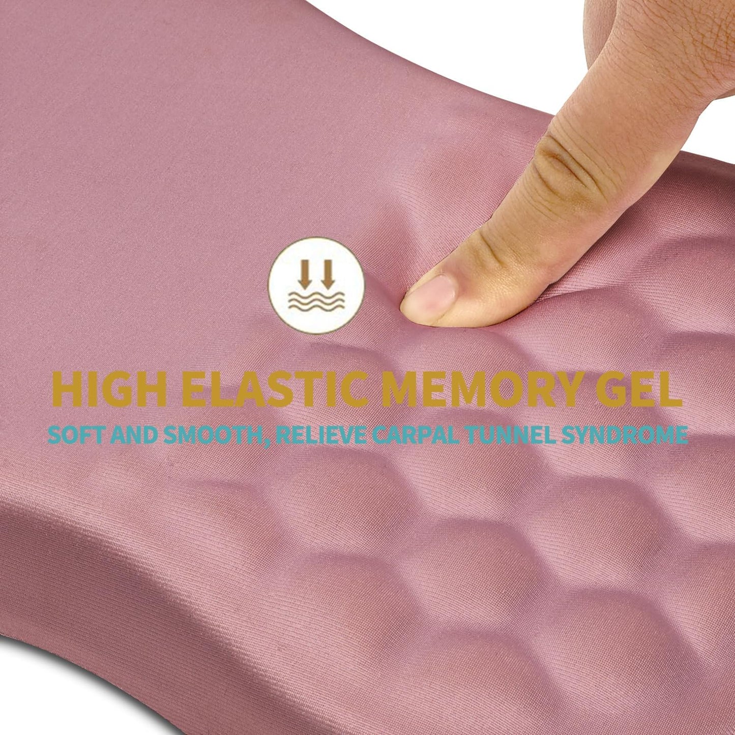 Hokafenle Ergonomic Mouse Pad Wrist Support with Massage Design, Wrist Rest Pain Relief Mousepad with Memory Foam&Non-Slip PU Base, Mouse Pads for Wireless Mouse & Desk (12x8 inch,Pink)