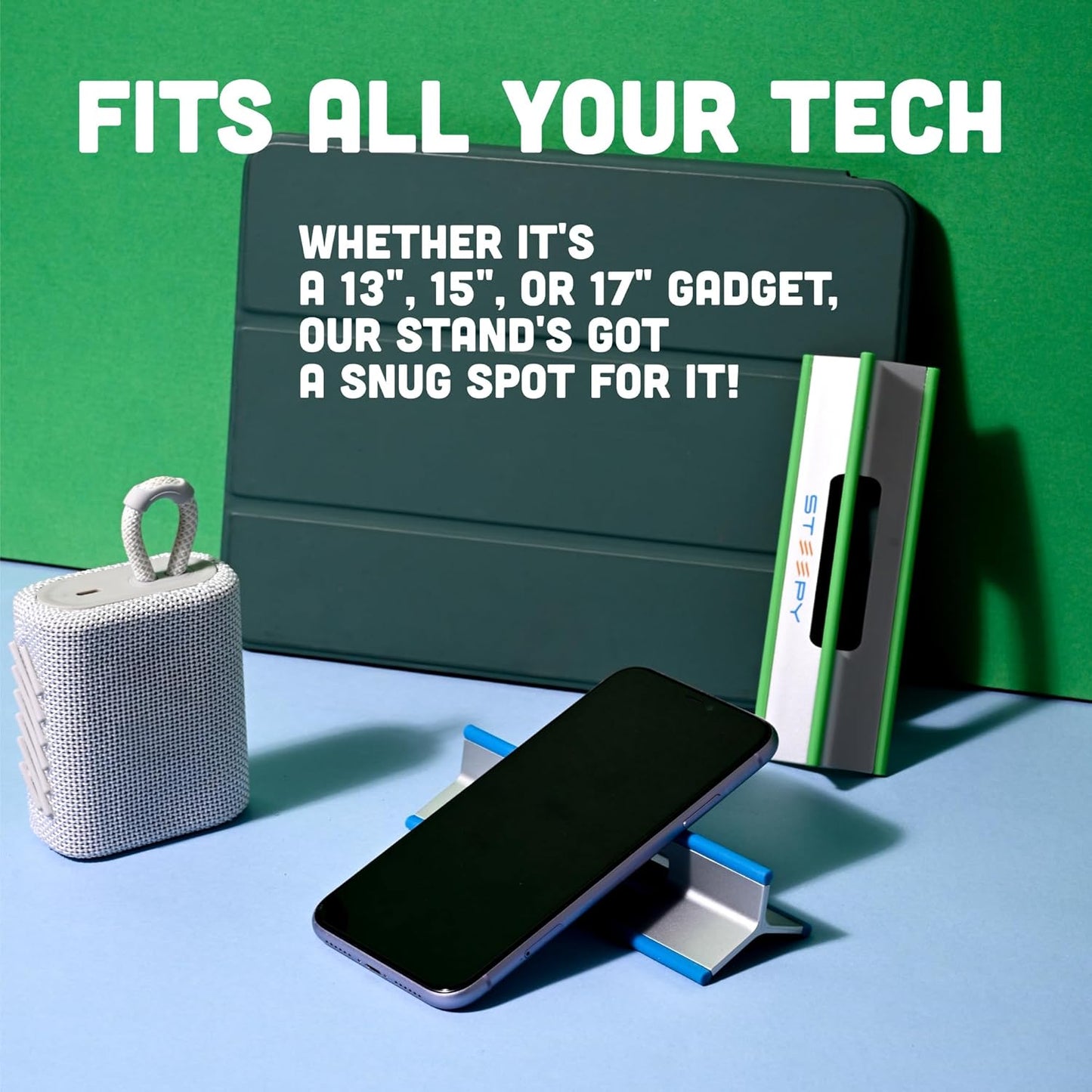 Steepy Adjustable Laptop Stand - 3 Height Computer Stand - Laptop Desk Riser