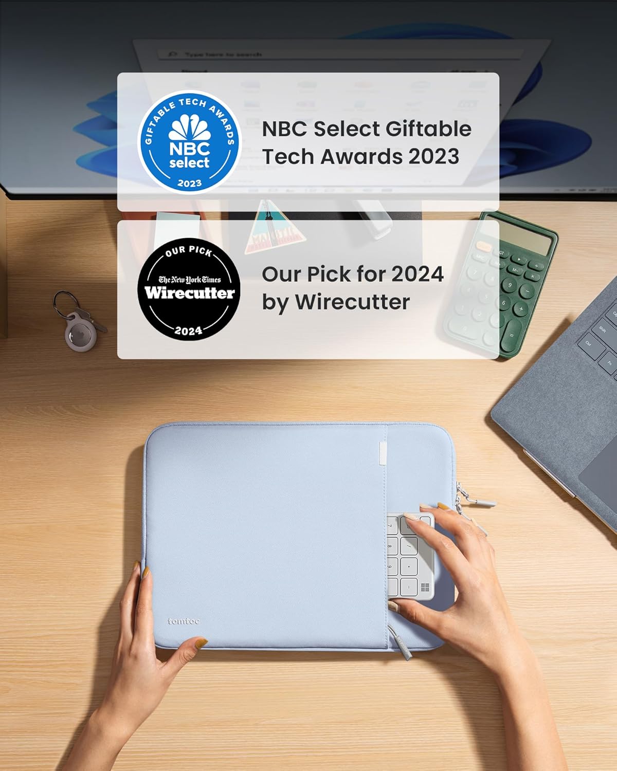 tomtoc 360° Protective Laptop Sleeve for 13.5-14.4 Inch Surface Laptop Studio/6/5/4/3, Surface Book, Water-Resistant Laptop Case for Acer Aspire/Swift 14, ASUS Vivobook/Zenbook 14, Jumper EZbook X3