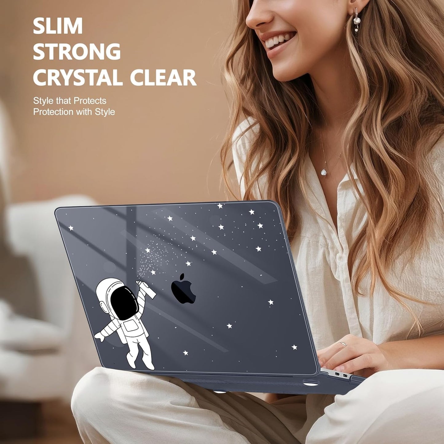 May Chen Case for MacBook Pro 13 inch M2 2023,2022,2021,2020 A2338 M1 A2251 A2289, Plastic Hard Shell Case for MacBook Pro 13" with Touch Bar Fits Touch ID, Astronaut Space