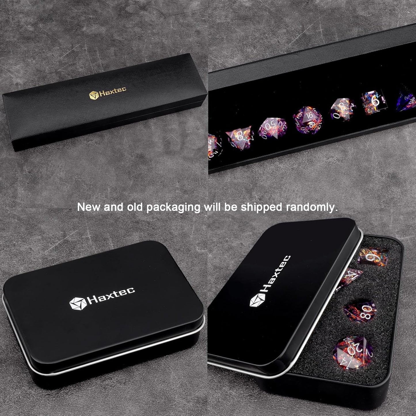 Haxtec DND Dice Set Sharp Edge Resin Dice with Dice Case Purple D&D Polyhedral Dice for TTRPGs Compatible with Dungeons and Dragons DND Gift