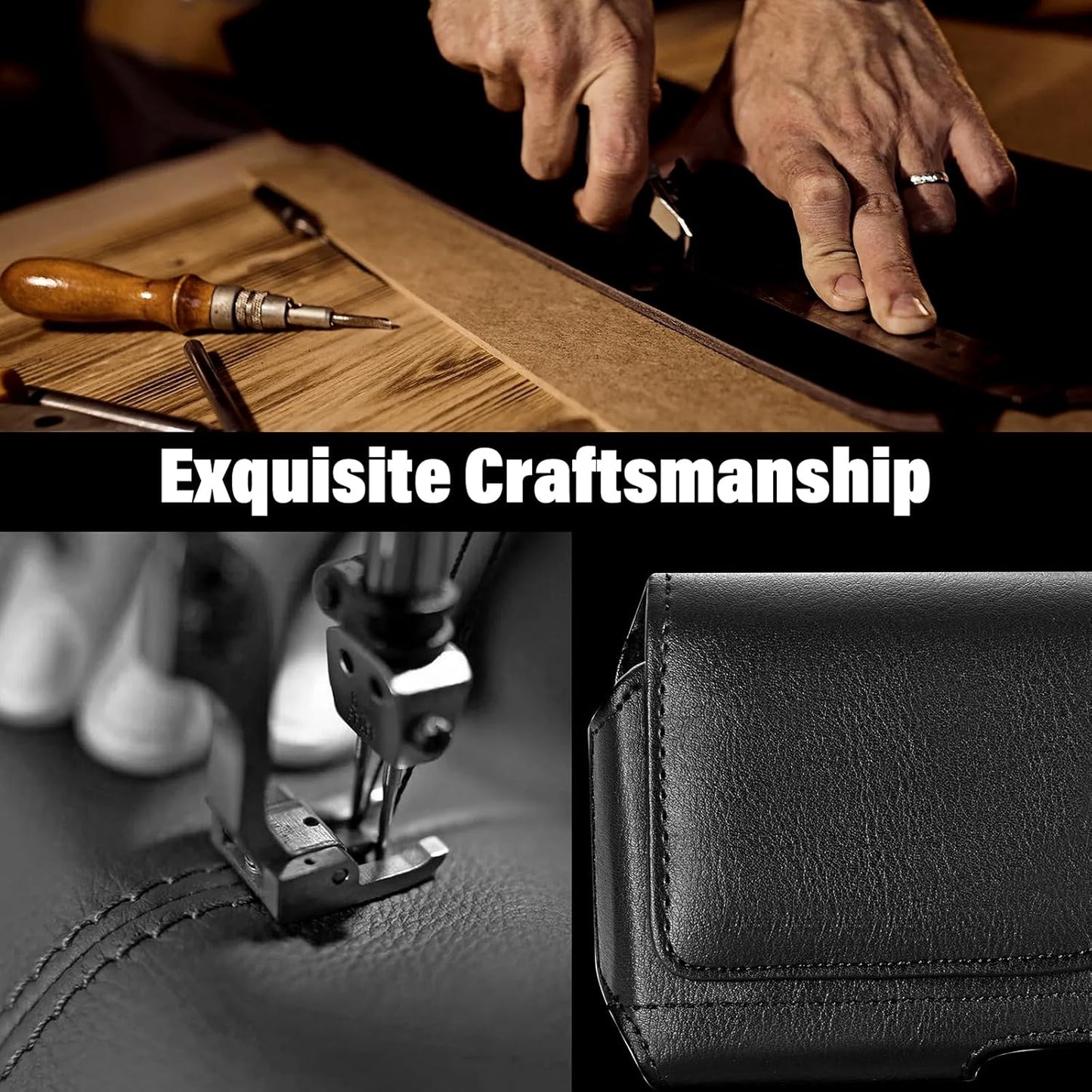 Holster Case for iPhone 15 Plus&15Pro Max, 14 Plus&14Pro Max, 13/12/11 Pro Max, Samsung Galaxy S24+ S23+ S22+ S21+ Plus Series, Phone Holder with Belt Clip (Fits Otterbox Commuter Case on)Black