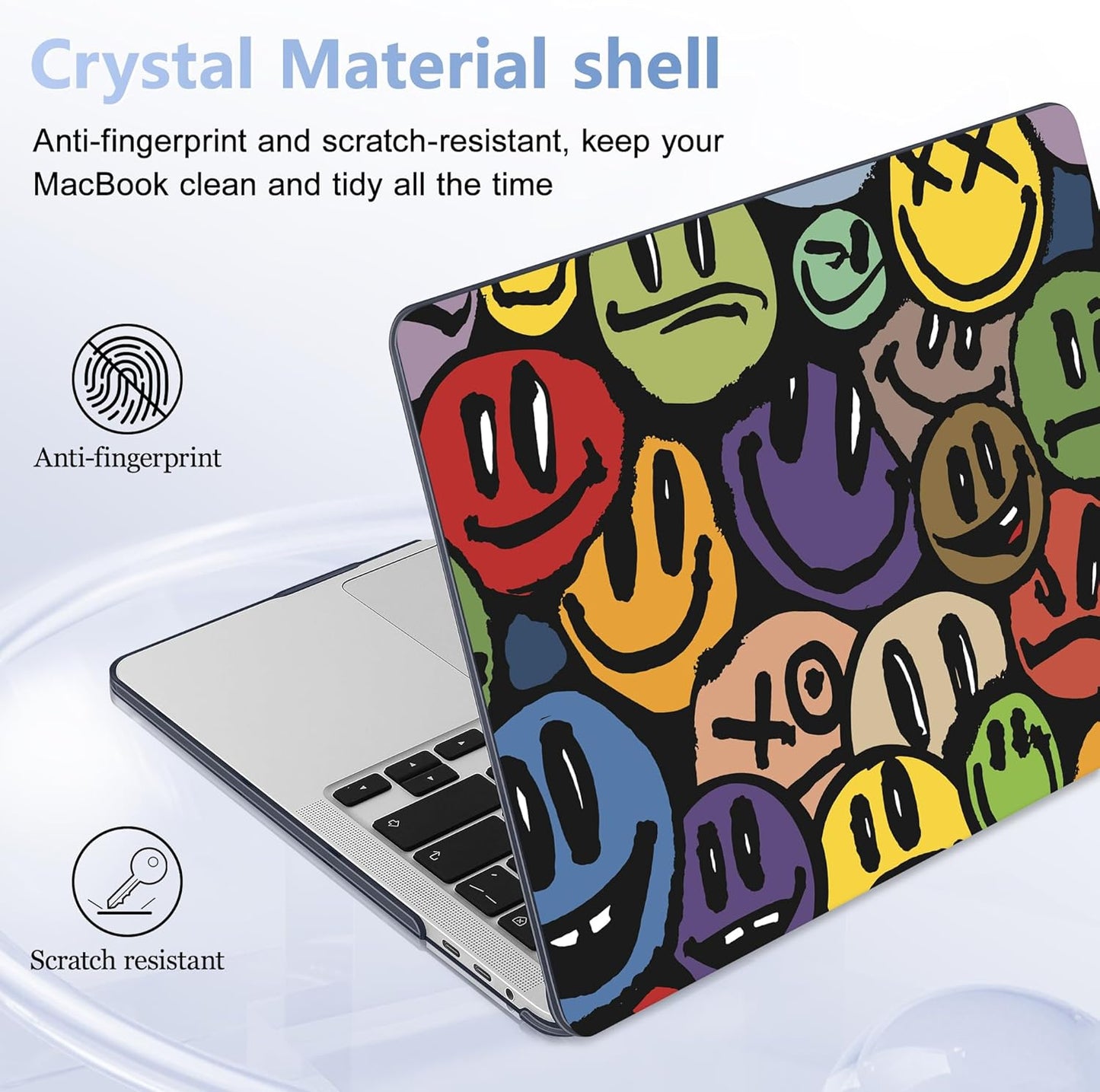 for MacBook Pro 16 inch Case 2019 2020 Release Model A2141, Plastic Hard Shell Cover with Keyboard Cover & Screen Protector for MacBook Pro 16 inch with Touch Bar & Touch ID, Happy Emoji