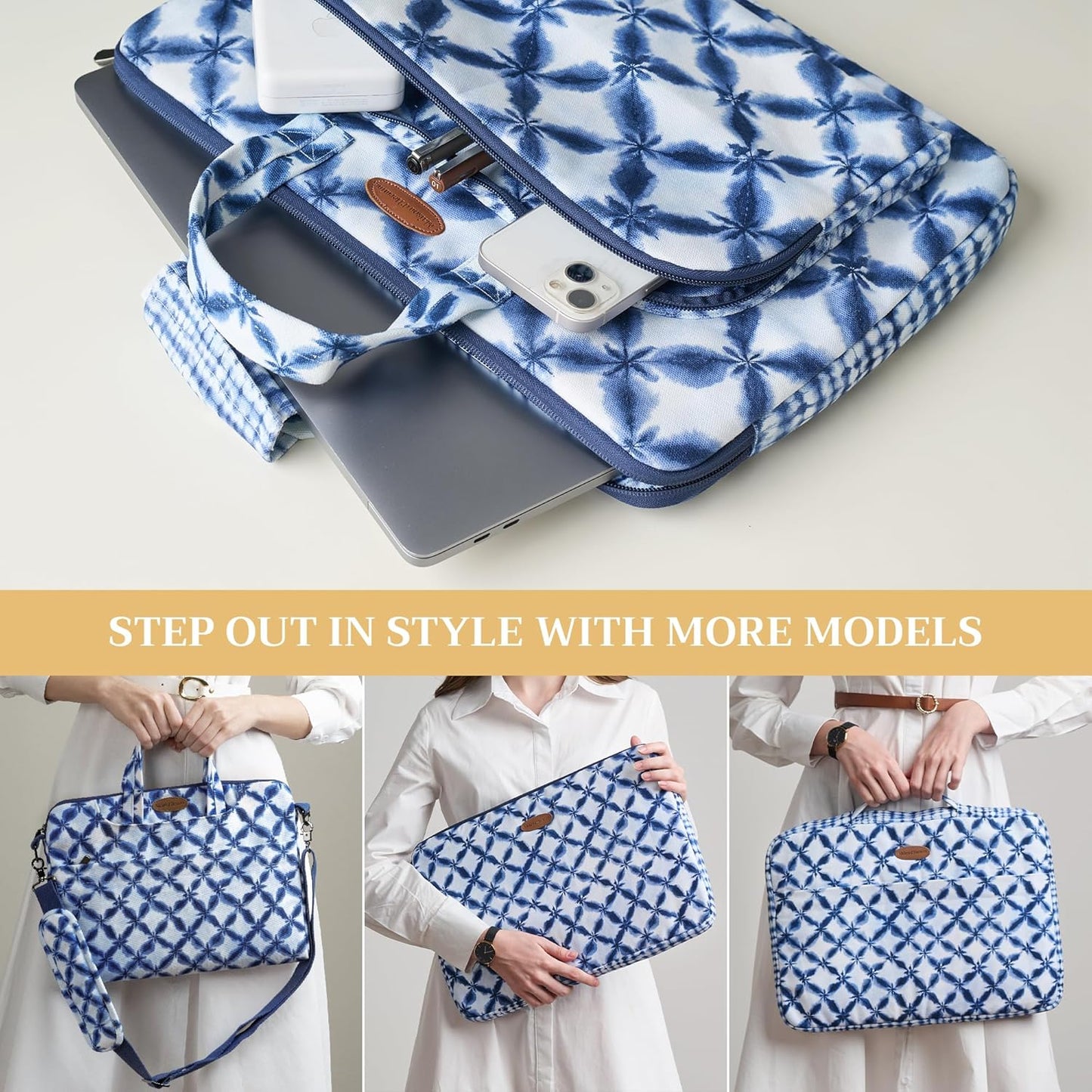 Maison d'Hermine Laptop bag with front pocket Stain and water repellent Cotton canvas