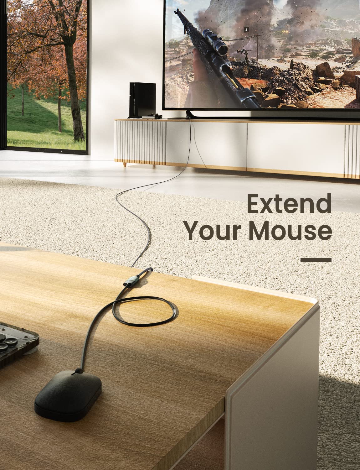 AINOPE 2 Pack USB Extensions Cable High Speed USB 3.0 Extension Cord Type A Male to Female Sturdy Braided Material Fast Data Transfer Compatible with USB Keyboard,Mouse,Flash Drive,Black,20FT+20FT