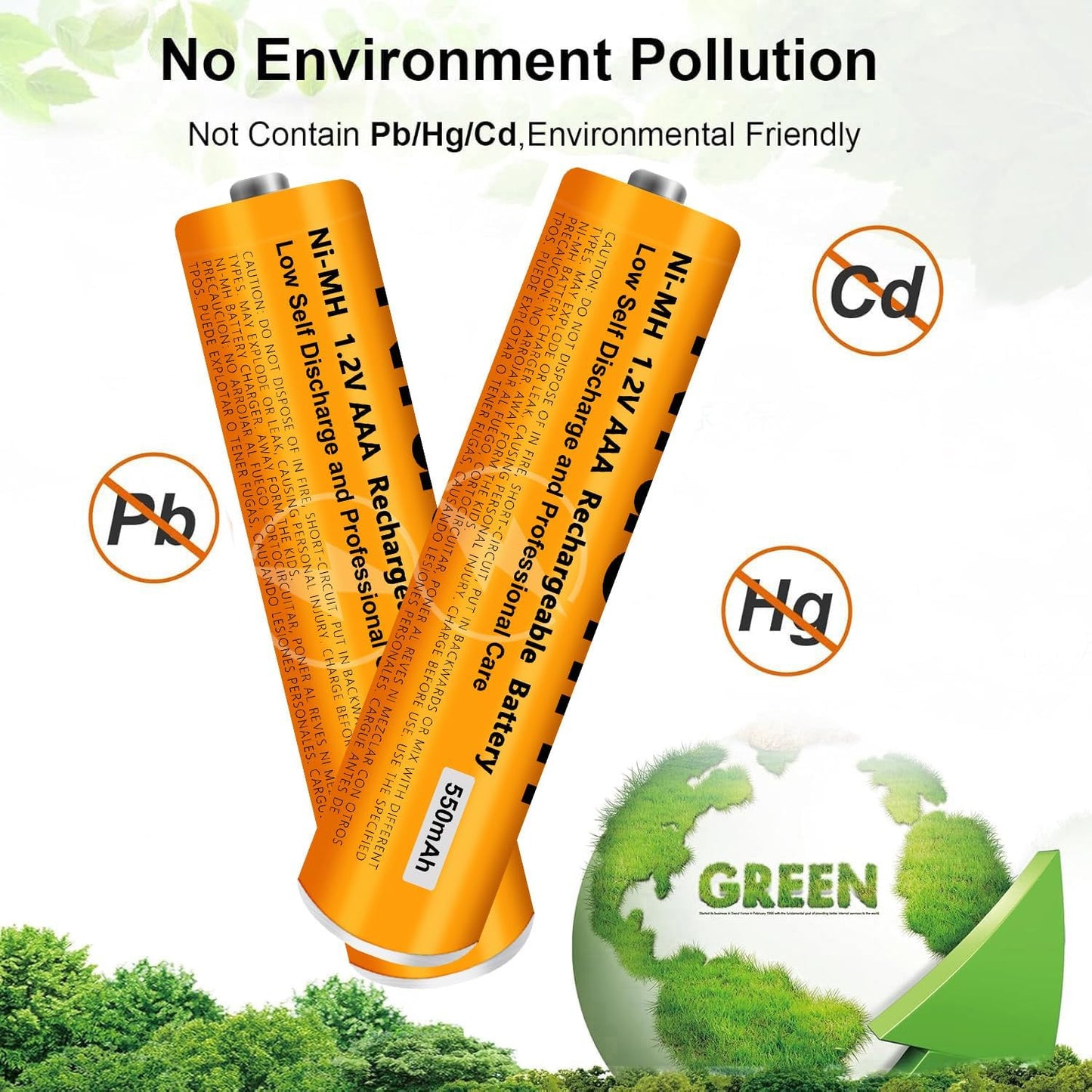 8 Pack NI-MH AAA Rechargeable Battery for Panasonic, 1.2V 550mah AAA Rechargeable Batteries for Panasonic Cordless Phones Handset, Remote Controls, Electronics