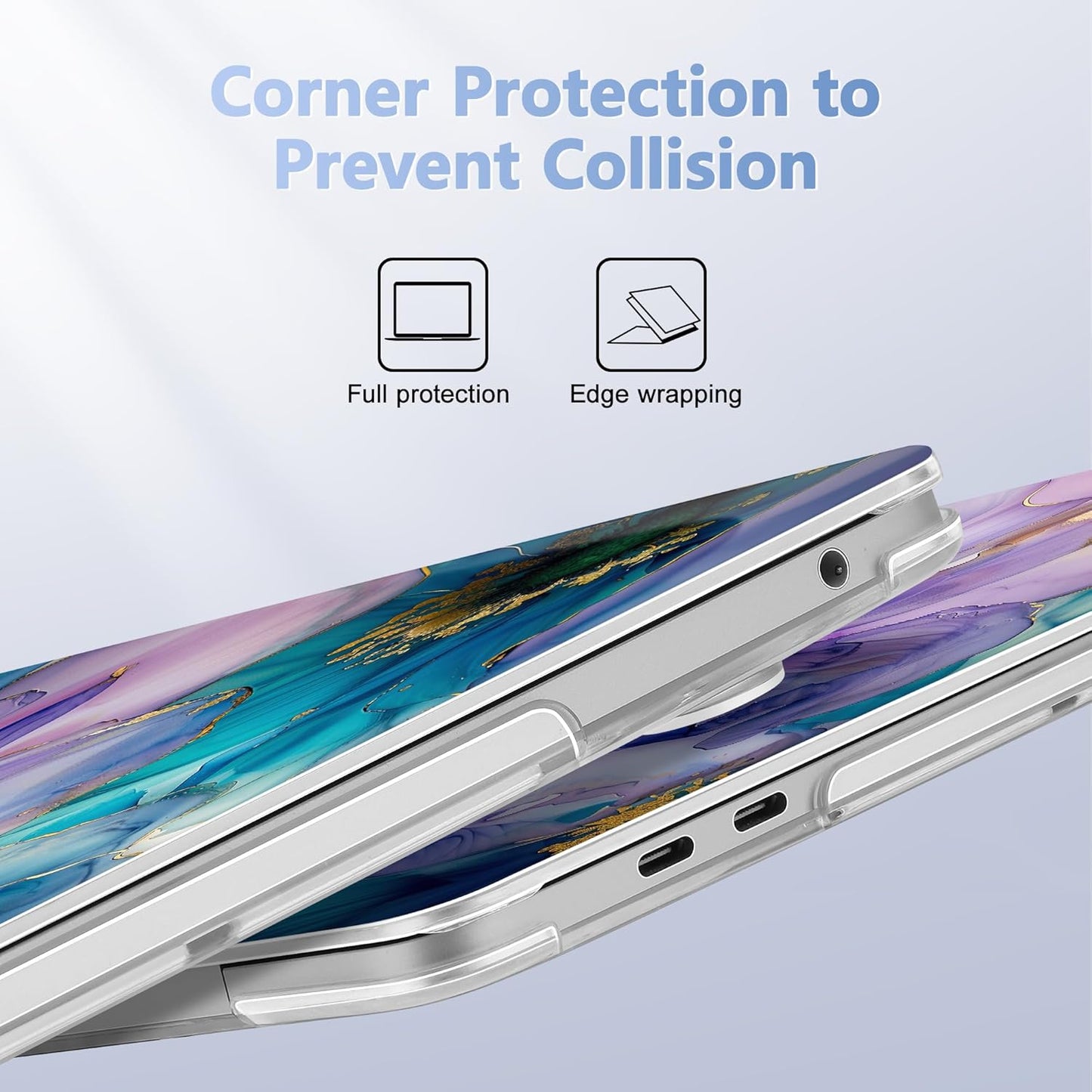 Case for MacBook Pro 13 inch with/Without Touch Bar (2016-2022, M2 A2338 M1 A2289 A2251 A2159 A1989 A1706 A1708), Hard Shell + Keyboard Cover + Dust Plug, Fluid Art Flowers