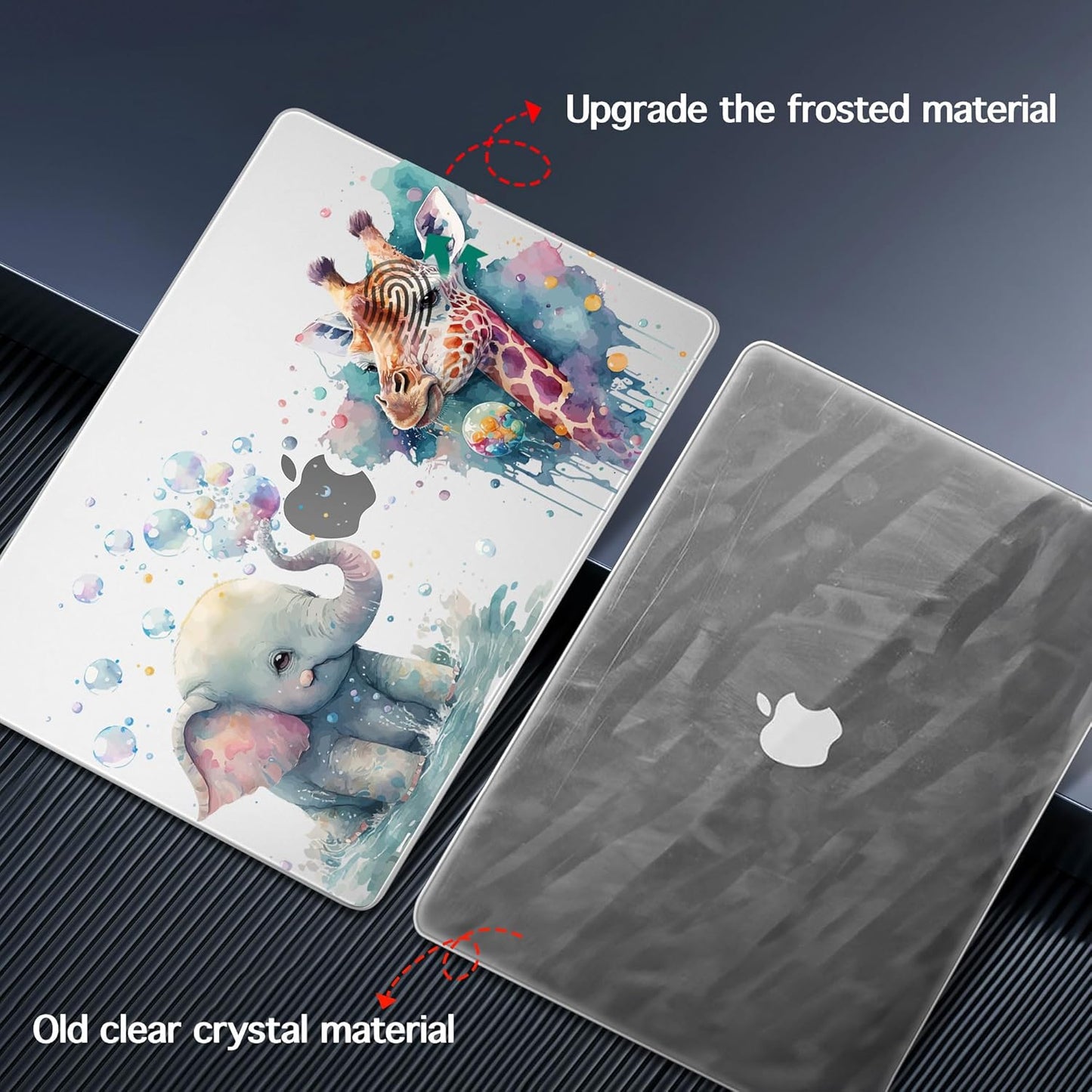 for MacBook Pro 16 inch Case 2021 2022 2023 2024 Release A3186 A3403 M4 A2991 M3 A2780 M2 A2485 M1 Pro/Max, Hard Shell Case with Screen Protector & Keyboard Cover, Elephant & Giraffe