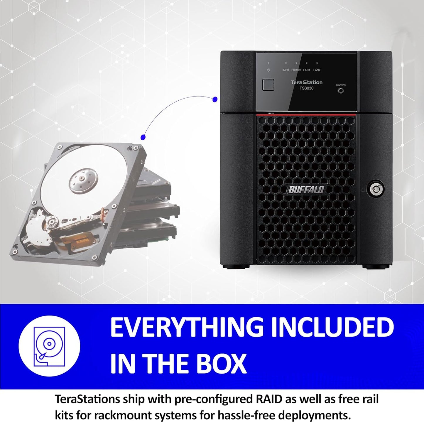 BUFFALO TeraStation Essentials 2025 4-Bay Value Desktop NAS 24TB (4x6TB) with Hard Drives Included