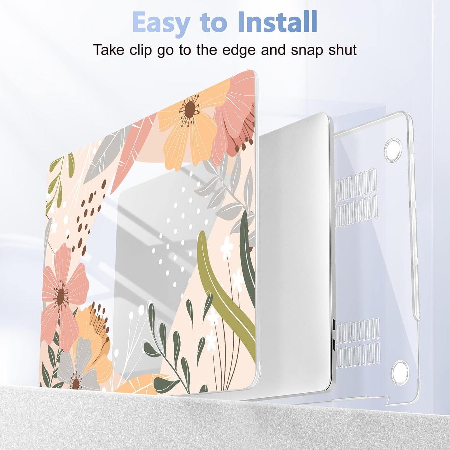 for MacBook Pro 16 inch Case 2019 2020 Release Model A2141, Plastic Hard Shell Cover with Keyboard Cover & Screen Protector for MacBook Pro 16 inch with Touch Bar & Touch ID - Floral P227