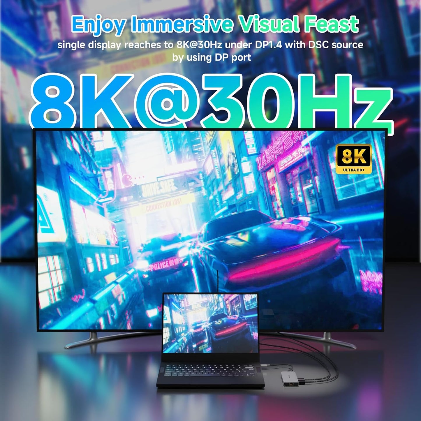 Docking Station Dual Monitor, WAVLINK Displayport Docking Station with Dual DP, HDMI, 100W PD in, 10Gbps USB A/C, 2.5G Ethernet Port for Dell/HP/Lenovo etc, Windows Systerm Computer Only