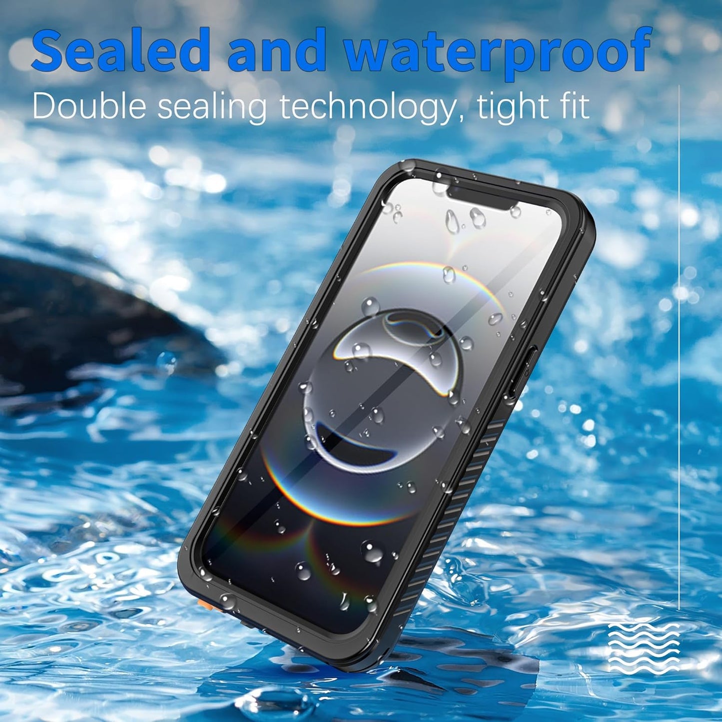 for iPhone 16E Case Waterproof - Built-in Privacy Screen Protector & HD Screen Protector [IP68 Underwater] Shockproof Dustproof Full Body Protection iPhone 16E Phone Case Black