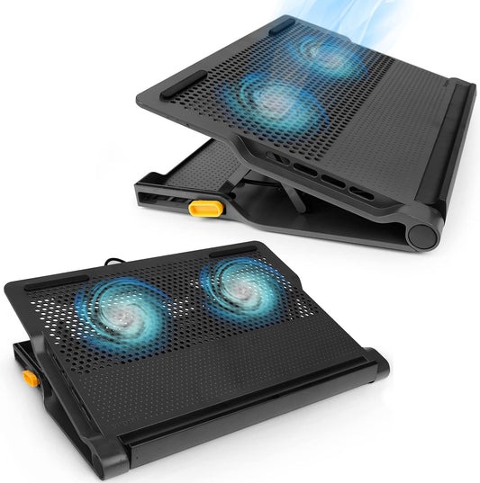 Targus Laptop Cooling Pad for Laptops up to 17-inches, Dual High-Speed Fans Chill Mat + 4-Port USB Hub Laptop Fan Cooling Pad for Work, USB Stand Cooling Pad for Gaming Laptop Cooling Fan (AWE81US)