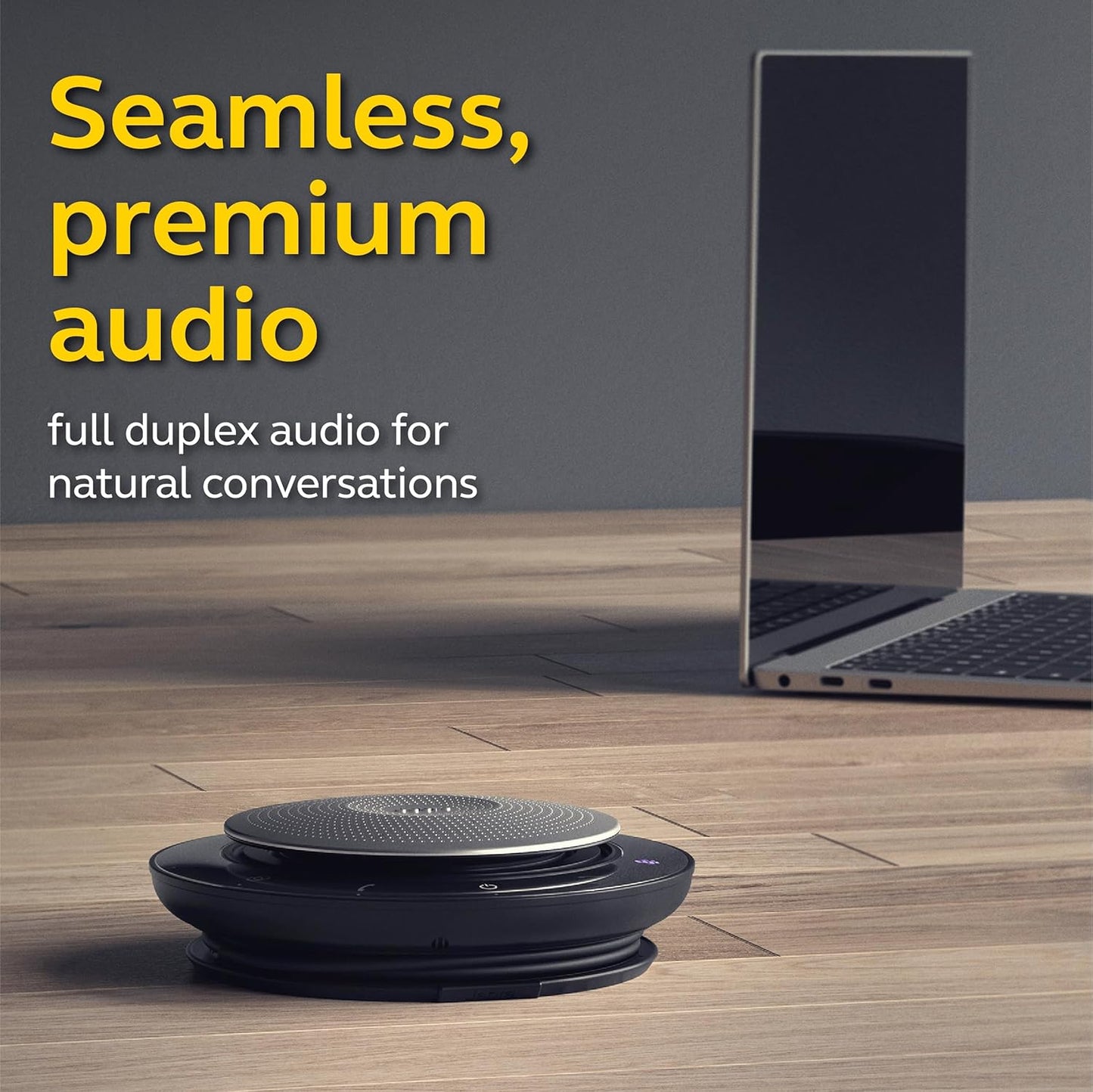 Jabra Speak 750 MS Wireless Bluetooth Speakerphone with Link 370 USB Adapter – Portable Conference Speaker for Holding Meetings Anywhere with Premium Audio - Certified for Microsoft Teams