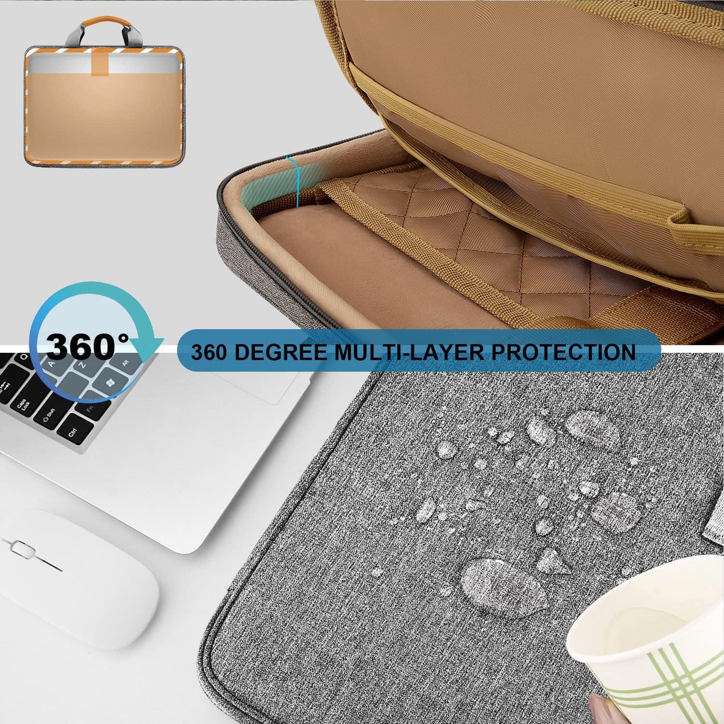 ZINZ Laptop Case Computer Sleeve Briefcase with Multi-pockets for 11.6 12.9 13 13.3 14 15 15.6 16 inch Notebooks