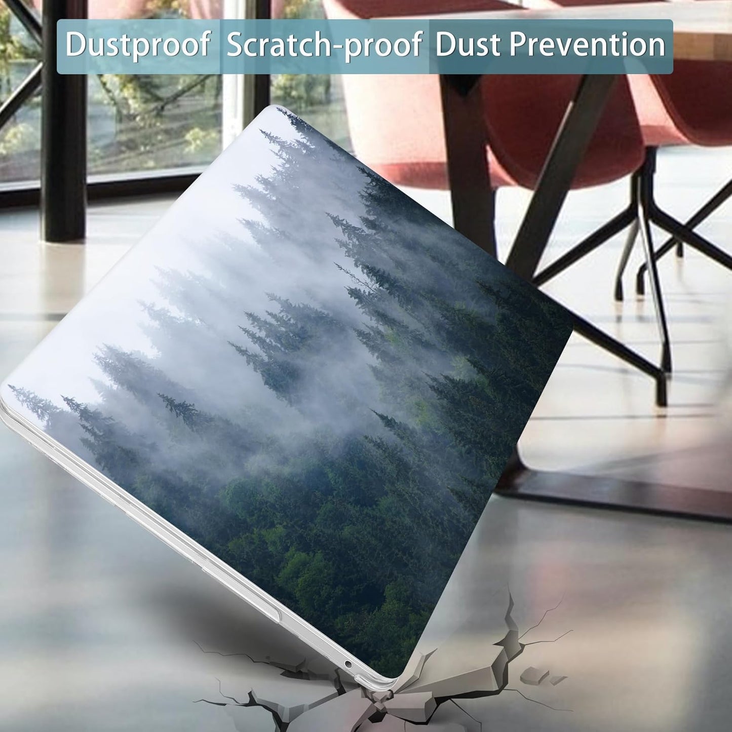 Mektron for MacBook Pro 13-inch Case 2022 2021 2020 Release A2338 M2 M1 A2289 A2251, Printing Plastic Hard Shell Cover for MacBook Pro 13.3-inch Touch Bar Fits Touch ID, Fir Forest