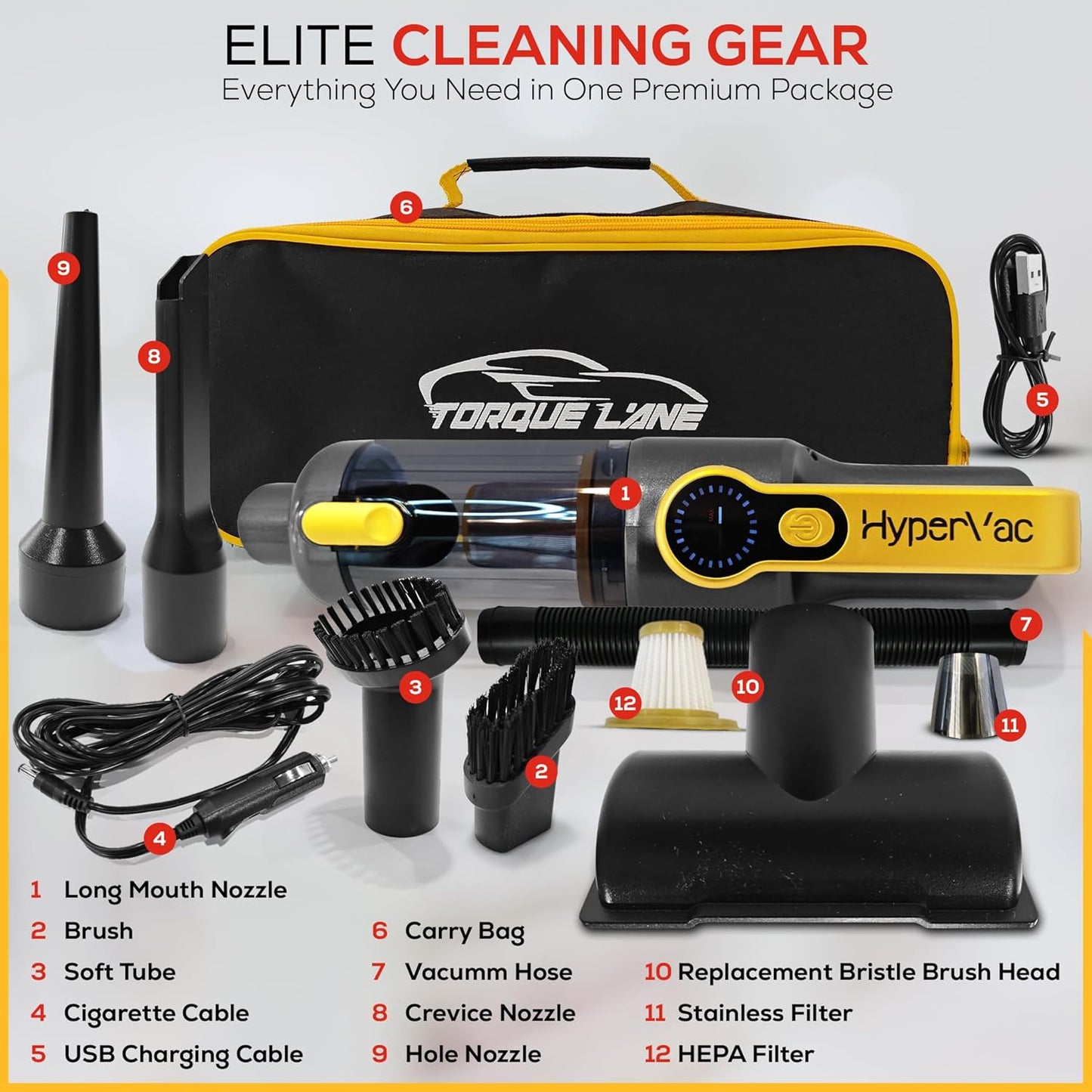 Car Vaccum Cleaner - 2 in 1 Handheld dustbuster, High Power, Portable, Cordless & Corded + Blower with 18500Pa Suction - Fast USB-C Rechargeable Hand Vacuum for Home, Office, Pets & Auto Detailing